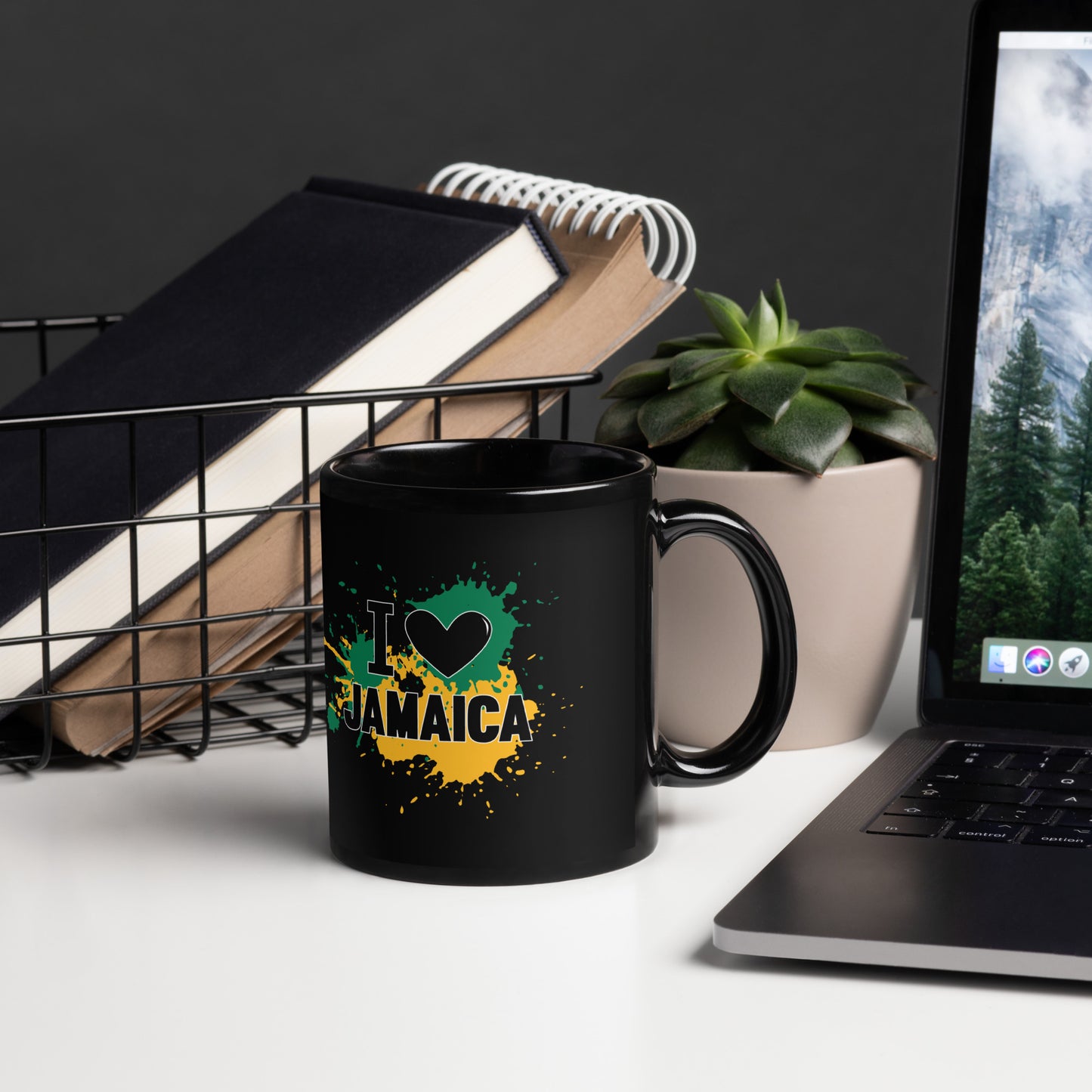 Black Glossy "I <3 Jamaica" Mug