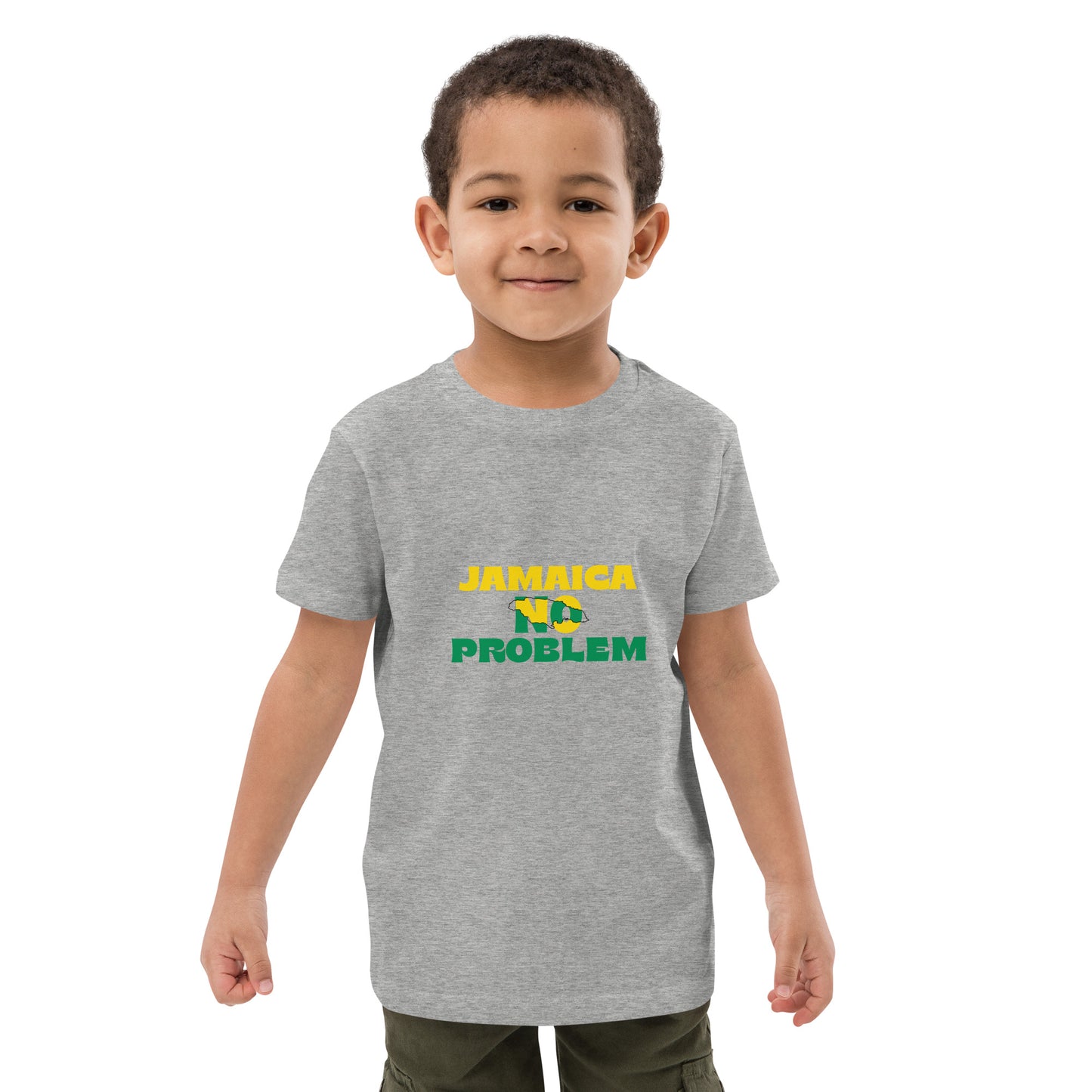 Biologisch katoenen kinder T-shirt "Jamaica No Problem" in witte editie