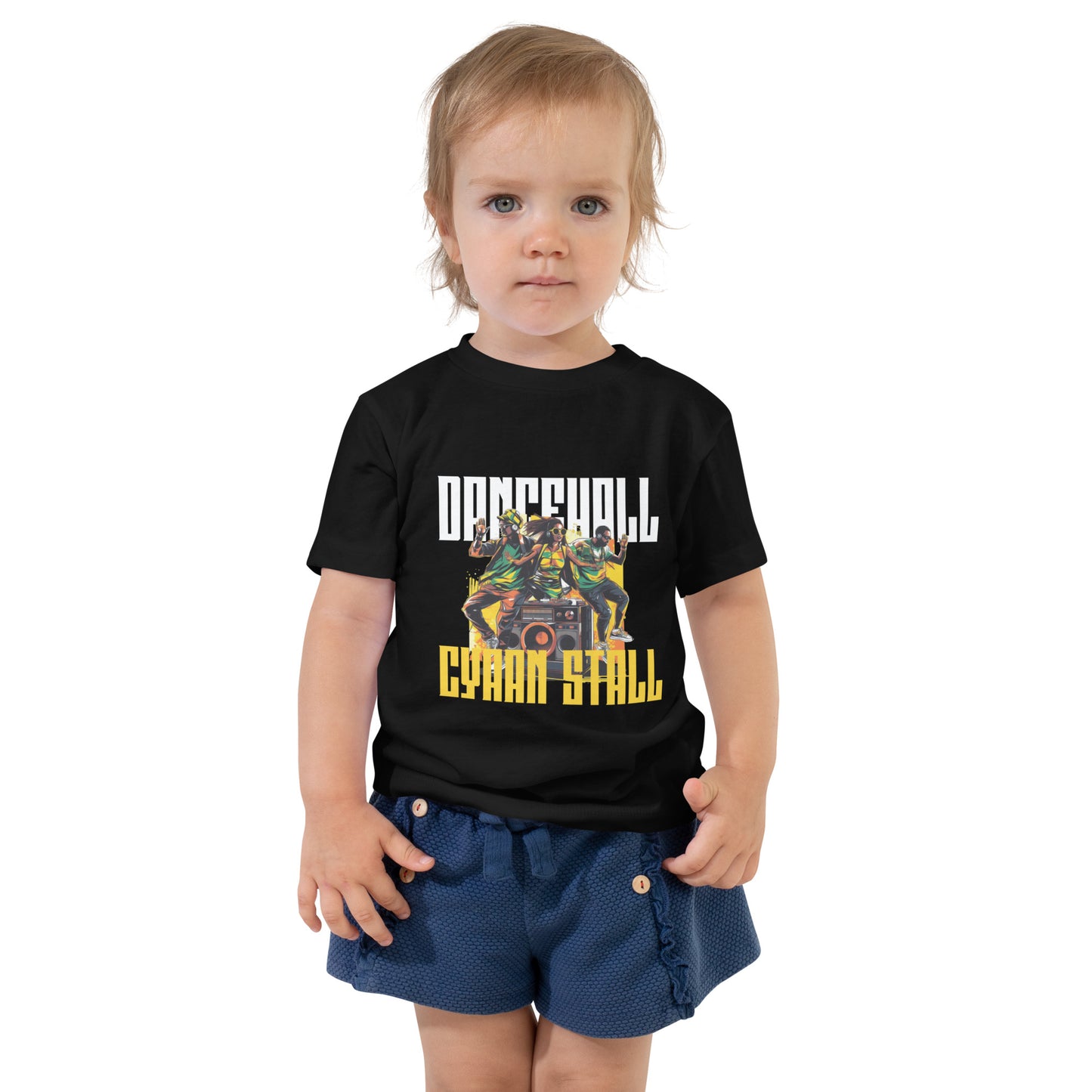 "Dancehall Cyaan Stall" T-shirt met korte mouwen voor peuters