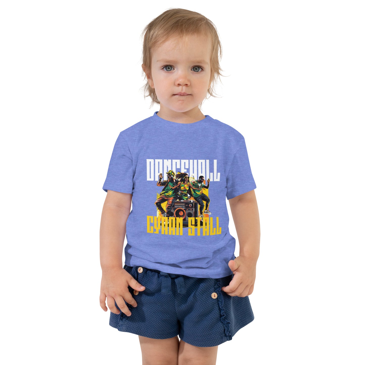 "Dancehall Cyaan Stall" T-shirt met korte mouwen voor peuters