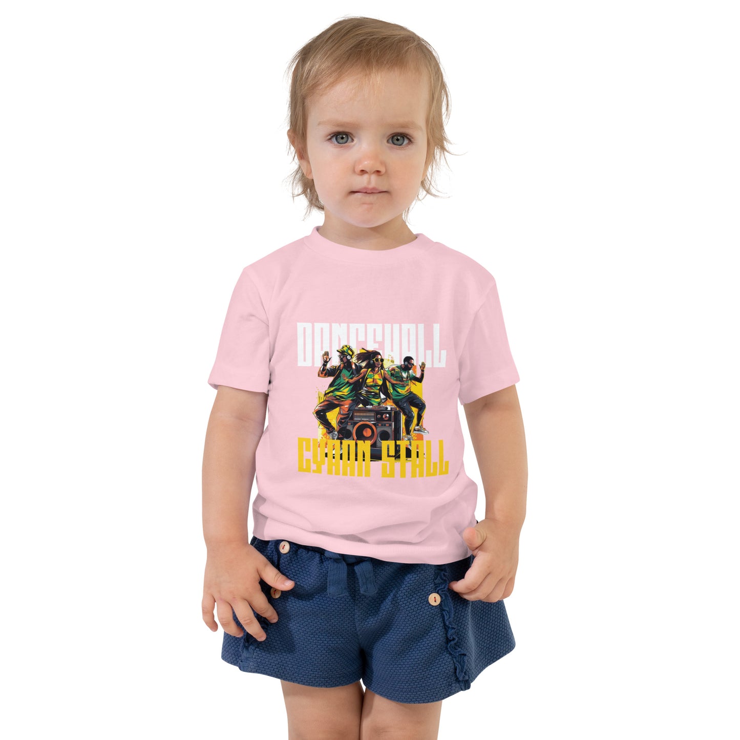 "Dancehall Cyaan Stall" T-shirt met korte mouwen voor peuters