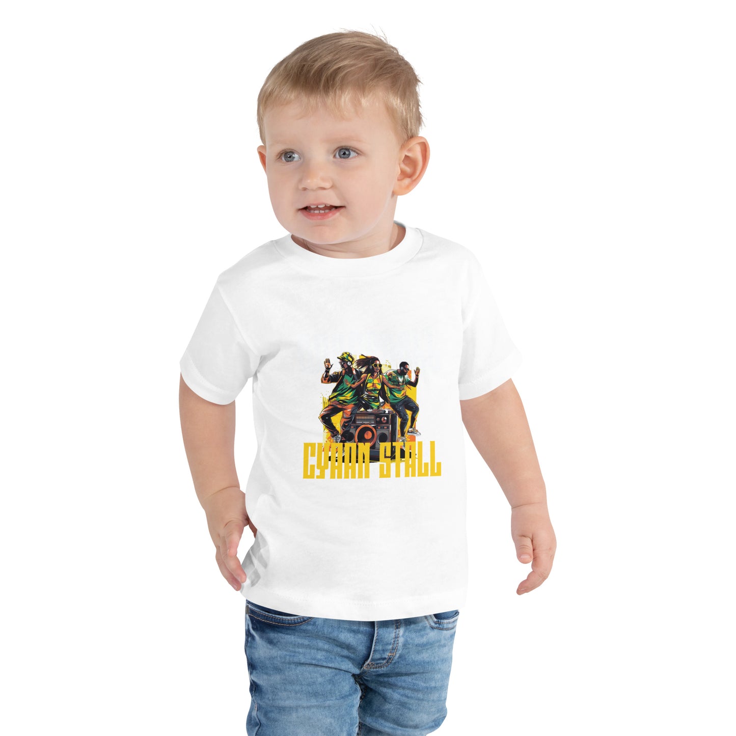 "Dancehall Cyaan Stall" T-shirt met korte mouwen voor peuters