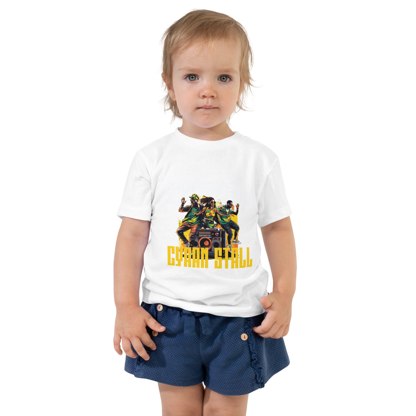 "Dancehall Cyaan Stall" T-shirt met korte mouwen voor peuters