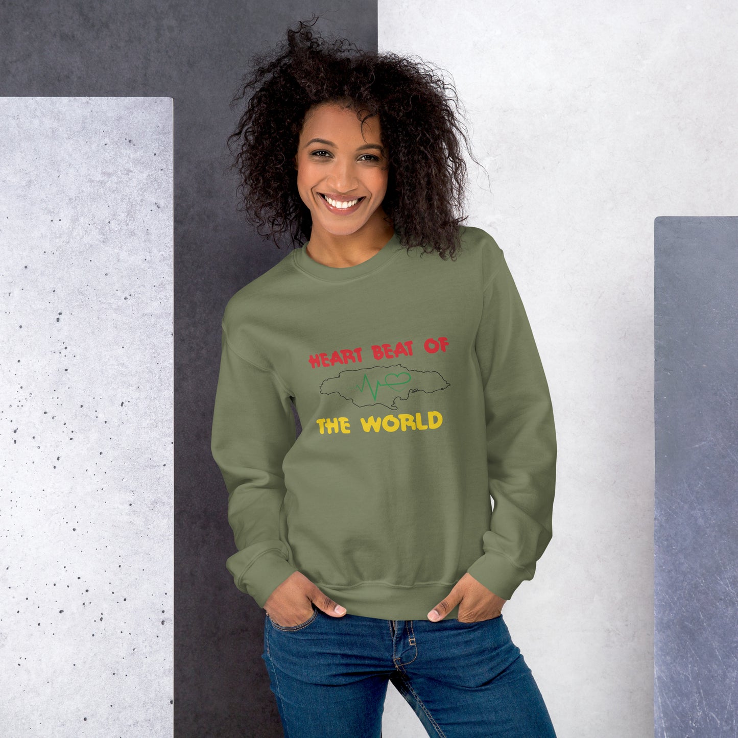 Unisex sweatshirt met "hartslag".