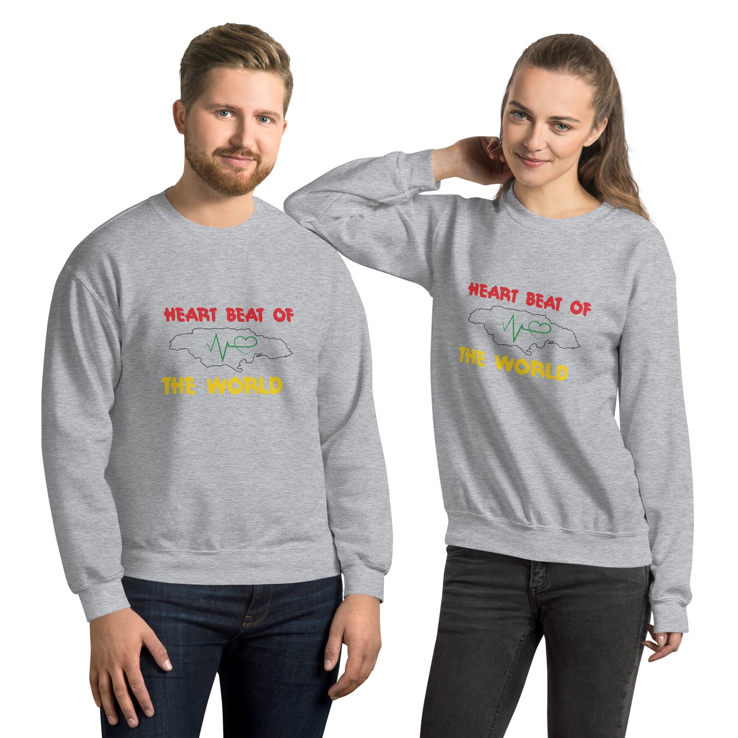 Unisex sweatshirt met "hartslag".