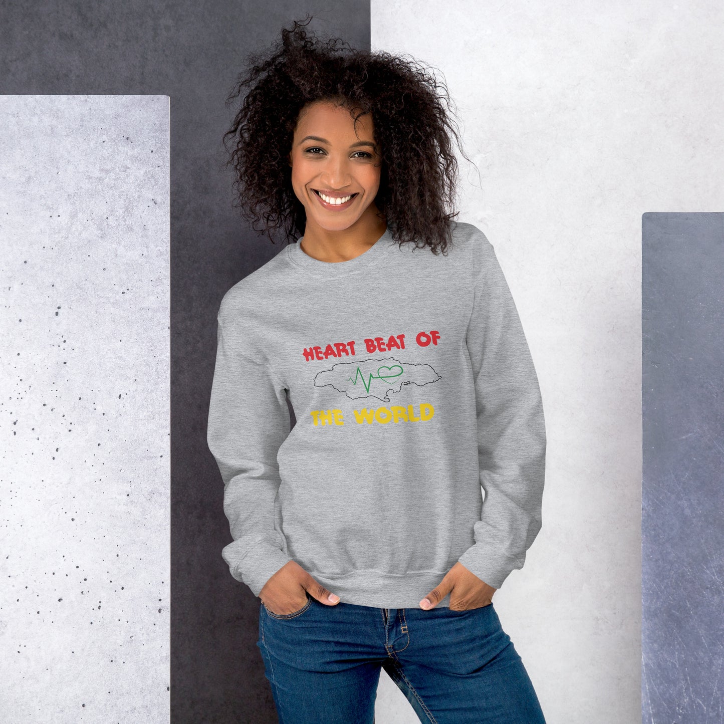 Unisex sweatshirt met "hartslag".