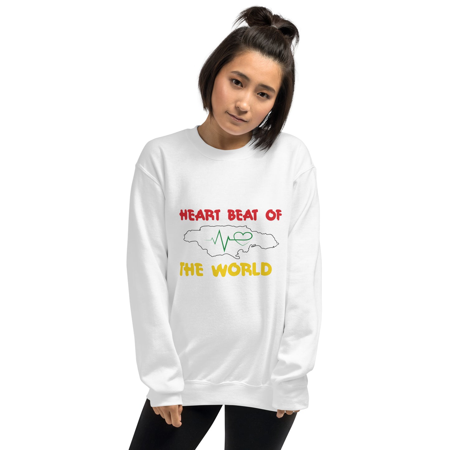 Unisex sweatshirt met "hartslag".