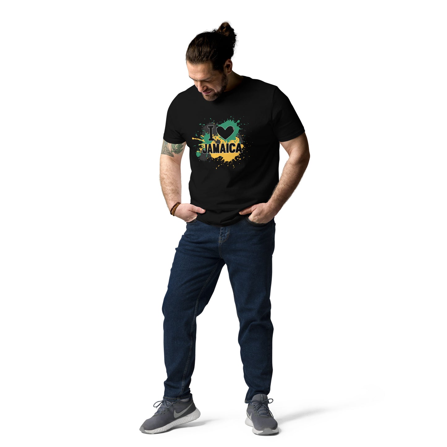Unisex organic cotton "I <3 Jamaica" t-shirt