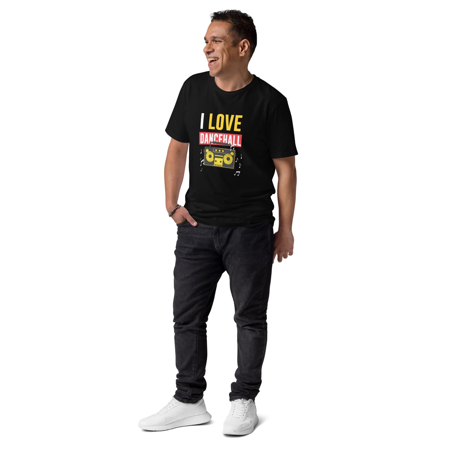 Unisex organic cotton "I love Dancehall" t-shirt - White Edition