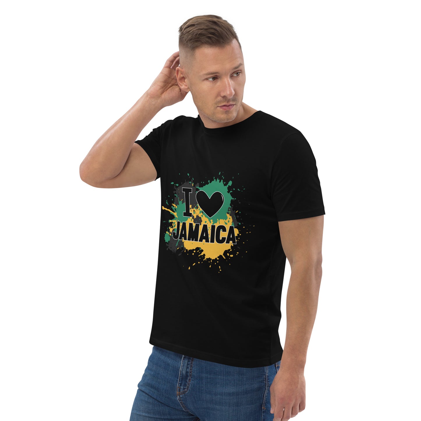 Unisex organic cotton "I <3 Jamaica" t-shirt