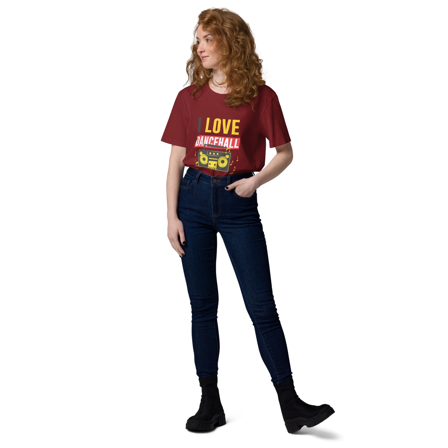 Unisex organic cotton "I love Dancehall" t-shirt - Black Edition
