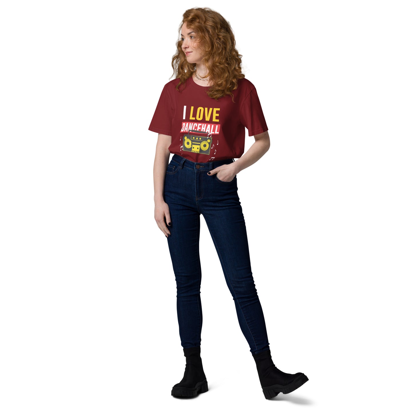 Unisex organic cotton "I love Dancehall" t-shirt - White Edition