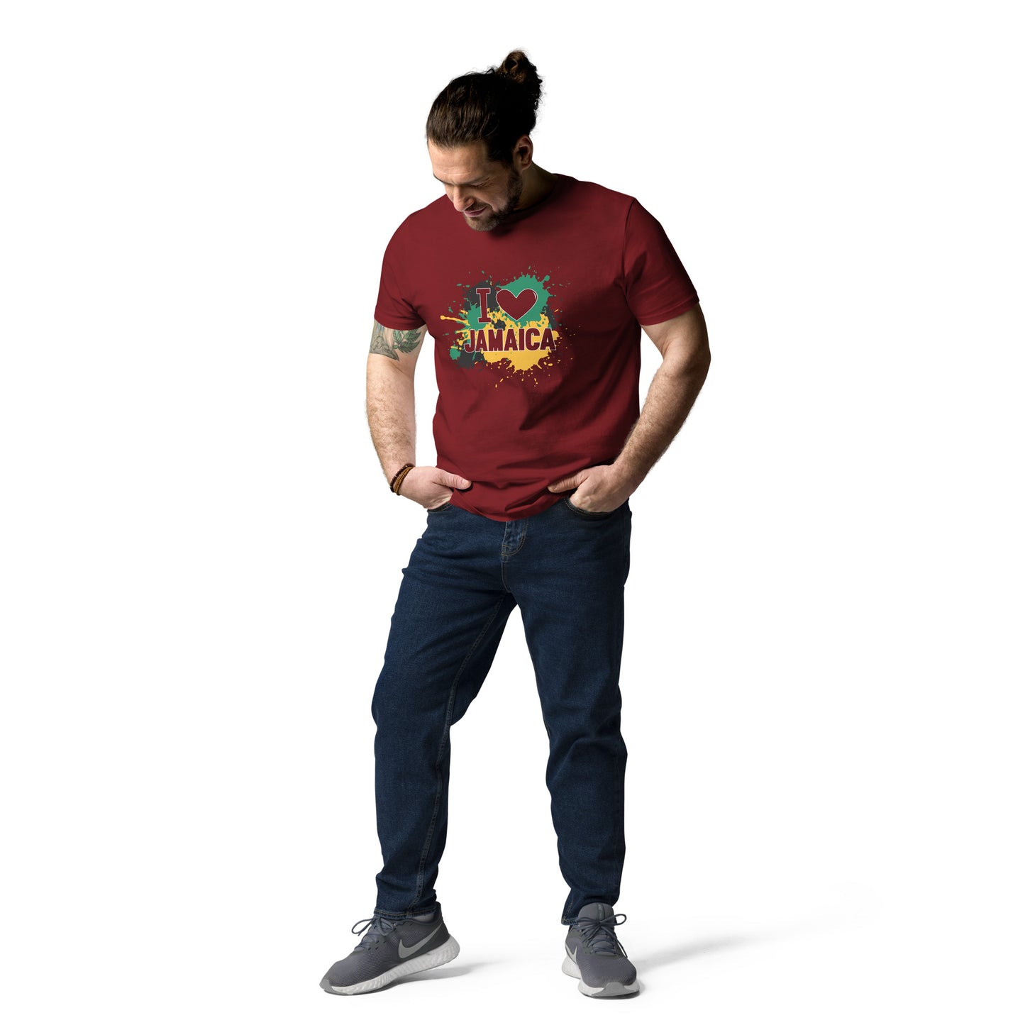 Unisex organic cotton "I <3 Jamaica" t-shirt