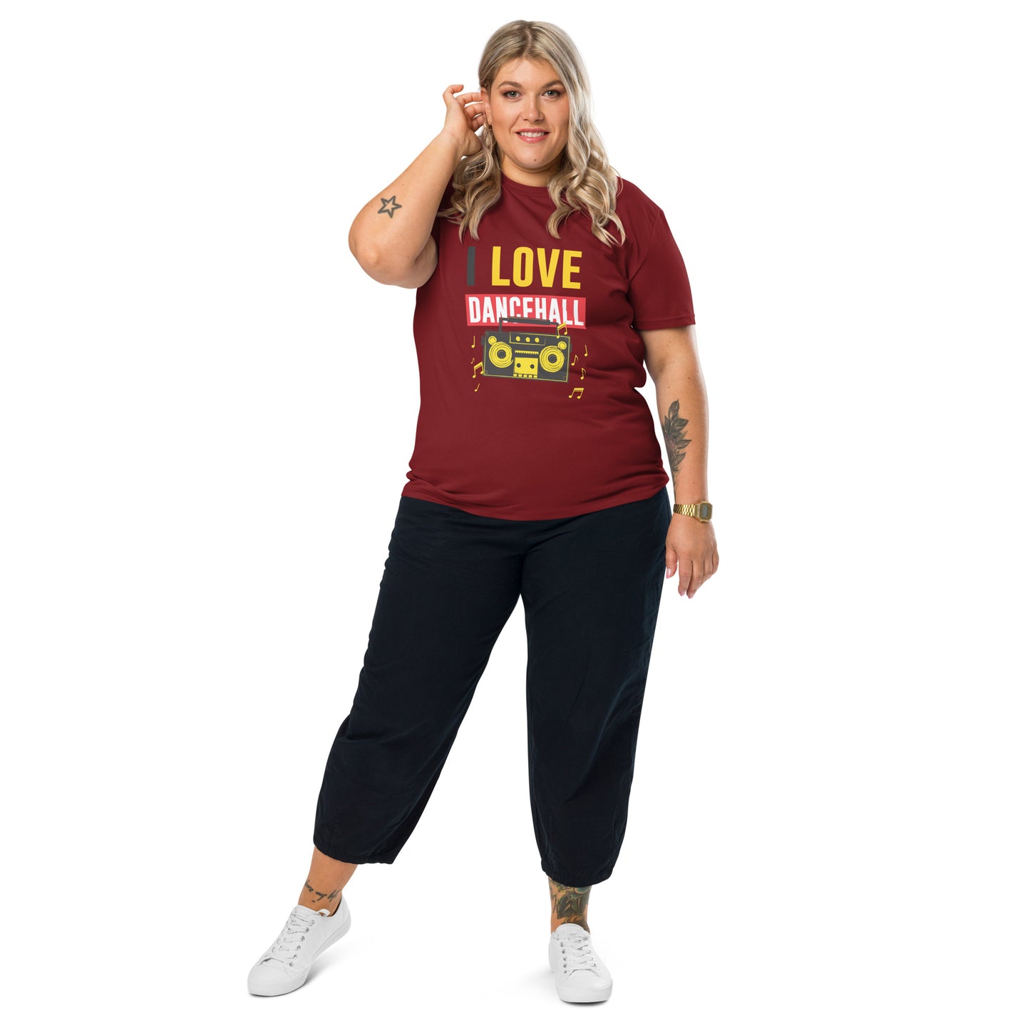Unisex organic cotton "I love Dancehall" t-shirt - Black Edition