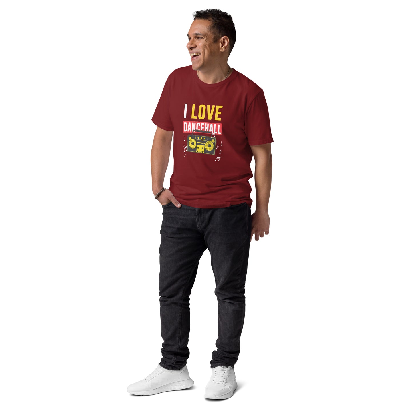 Unisex organic cotton "I love Dancehall" t-shirt - White Edition