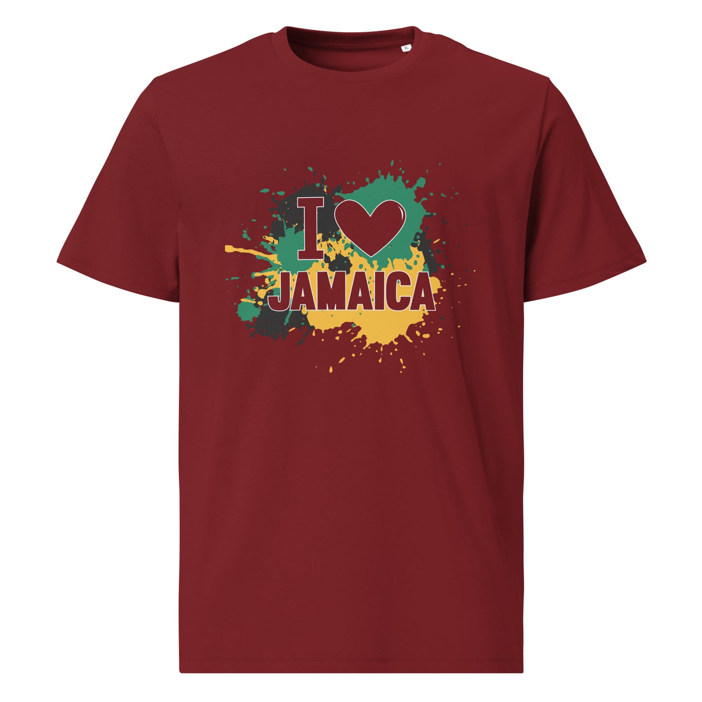 Unisex organic cotton "I <3 Jamaica" t-shirt