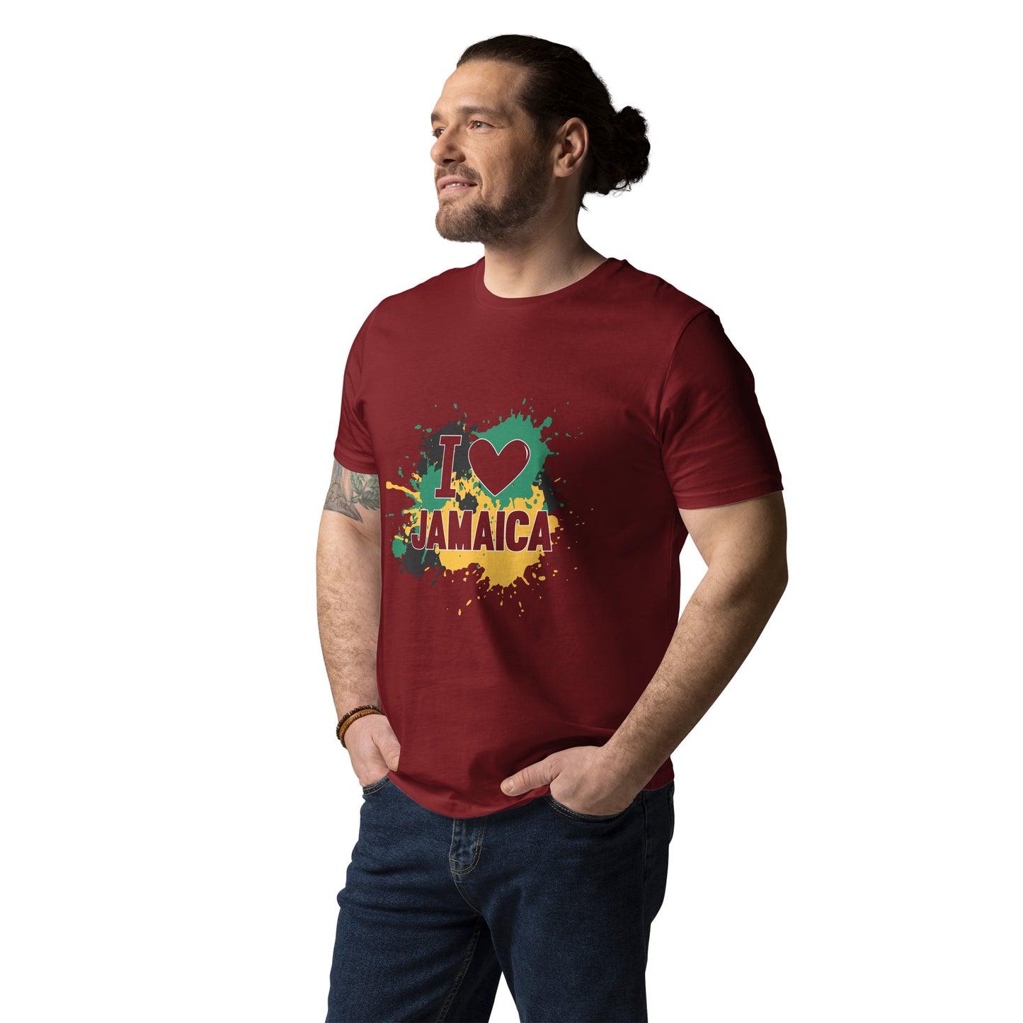 Unisex organic cotton "I <3 Jamaica" t-shirt