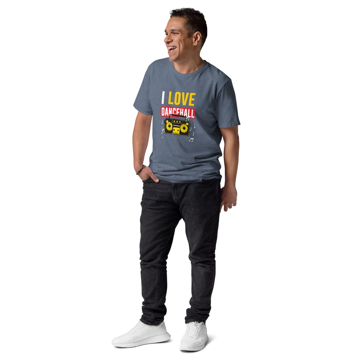 Unisex organic cotton "I love Dancehall" t-shirt - White Edition