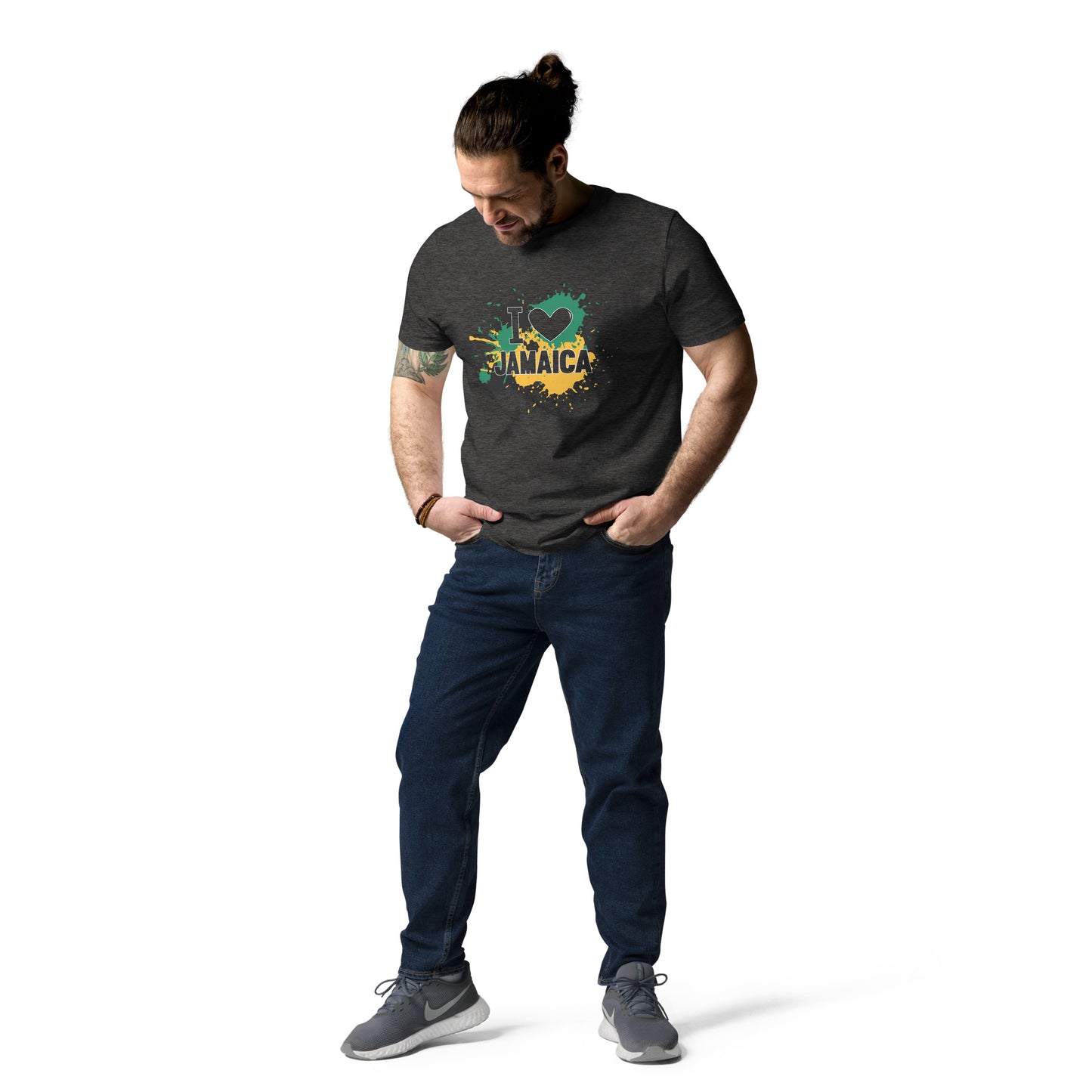 Unisex organic cotton "I <3 Jamaica" t-shirt