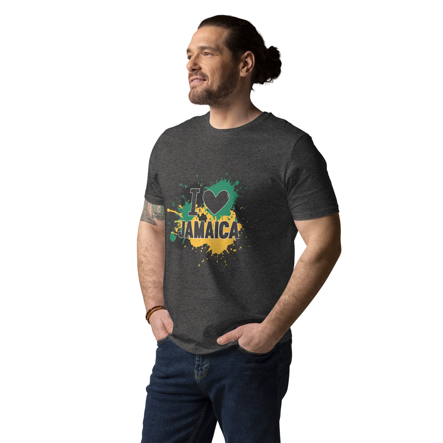 Unisex organic cotton "I <3 Jamaica" t-shirt