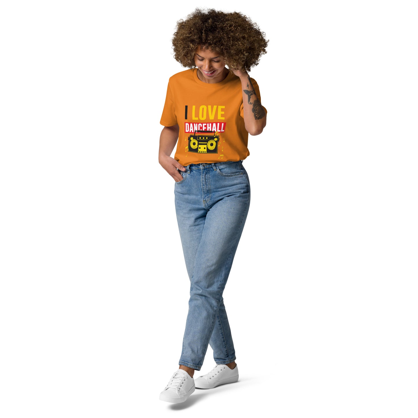 Unisex organic cotton "I love Dancehall" t-shirt - Black Edition