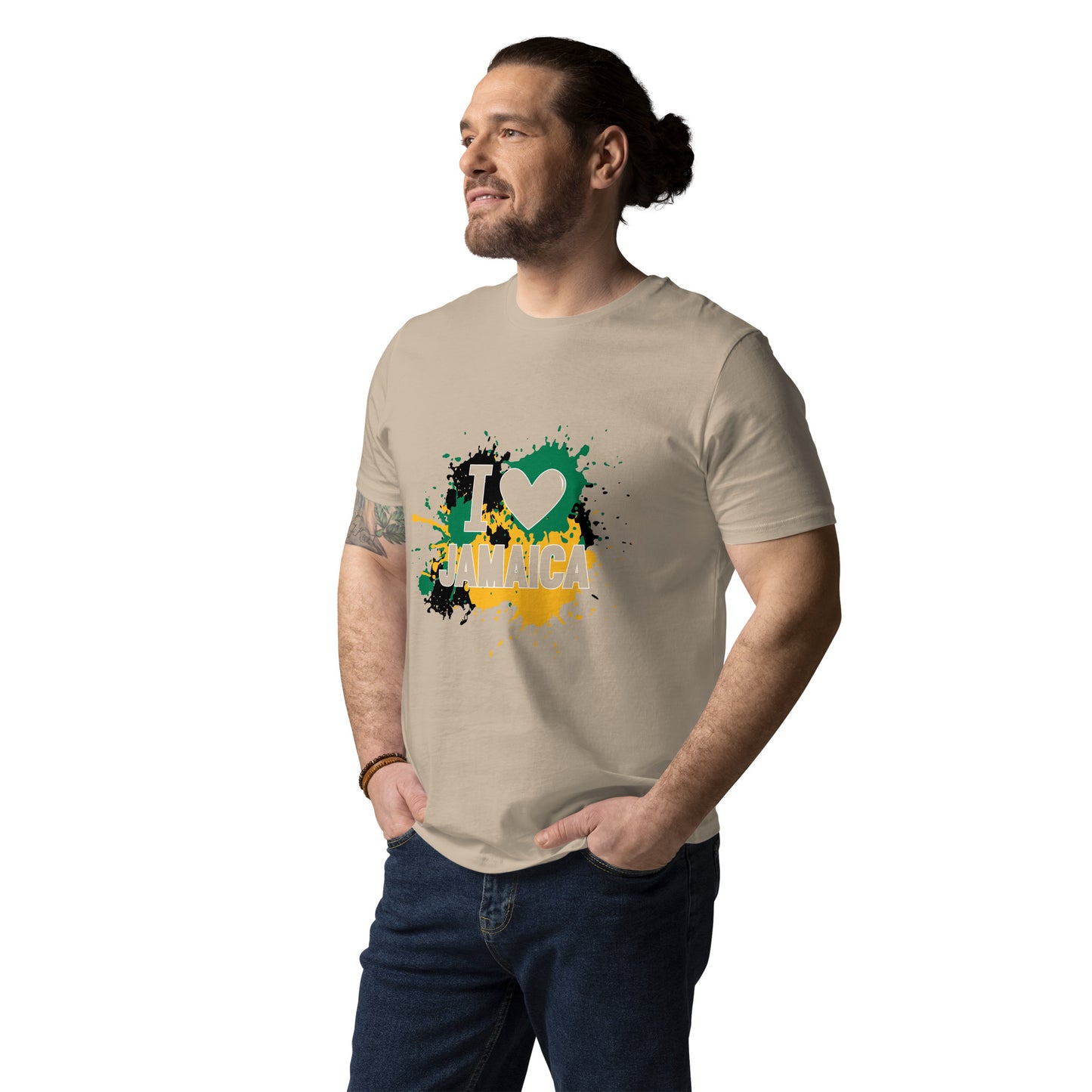 Unisex organic cotton "I <3 Jamaica" t-shirt