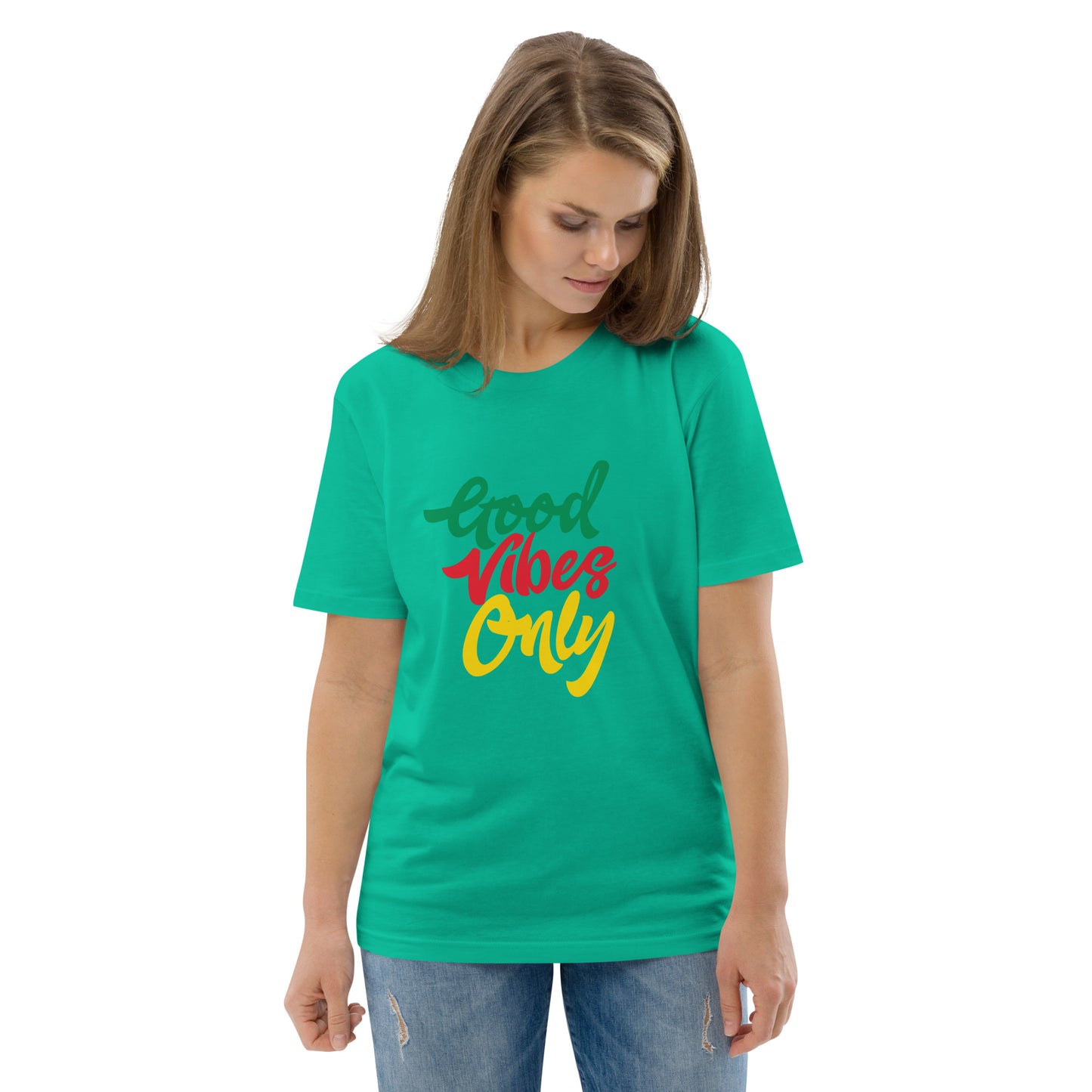 Unisex organic cotton "Good Vibes Only" t-shirt