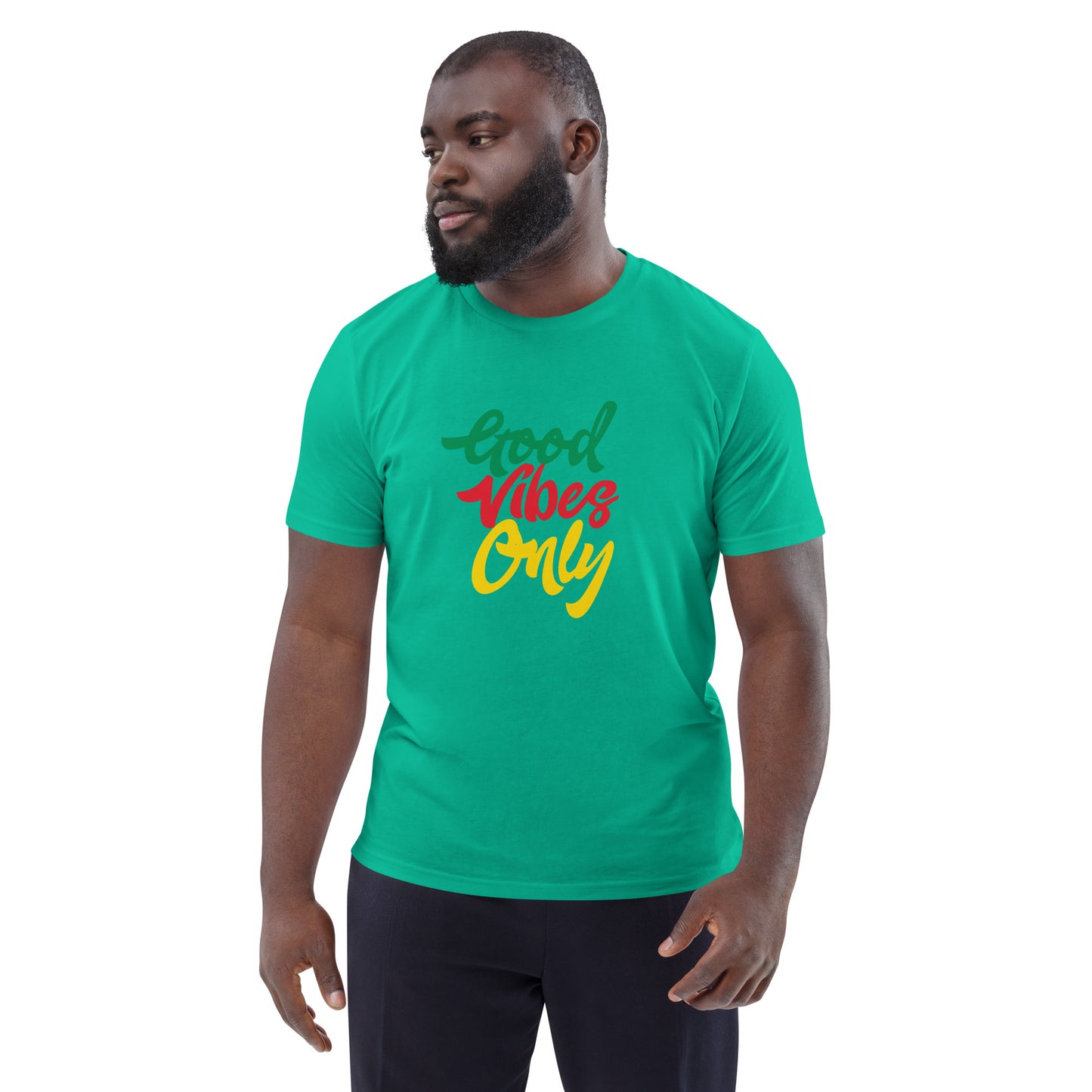 Unisex organic cotton "Good Vibes Only" t-shirt