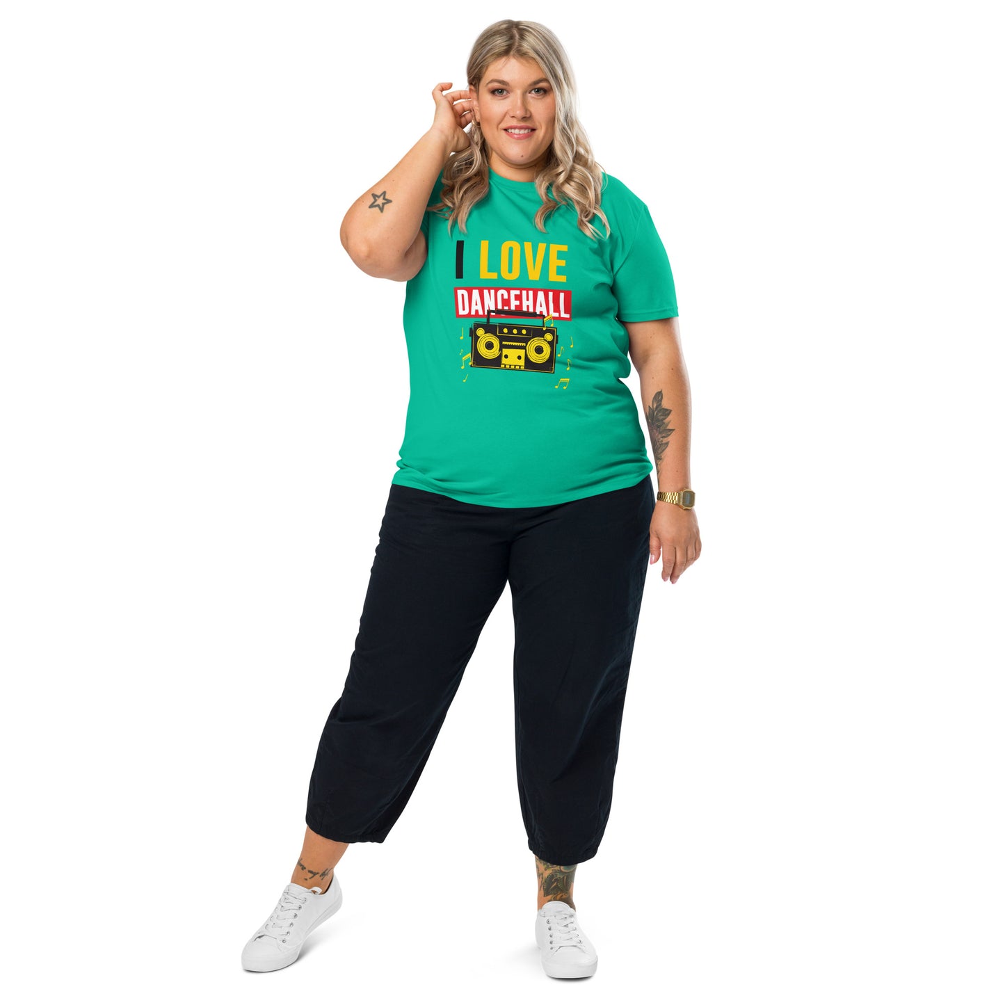 Unisex organic cotton "I love Dancehall" t-shirt - Black Edition