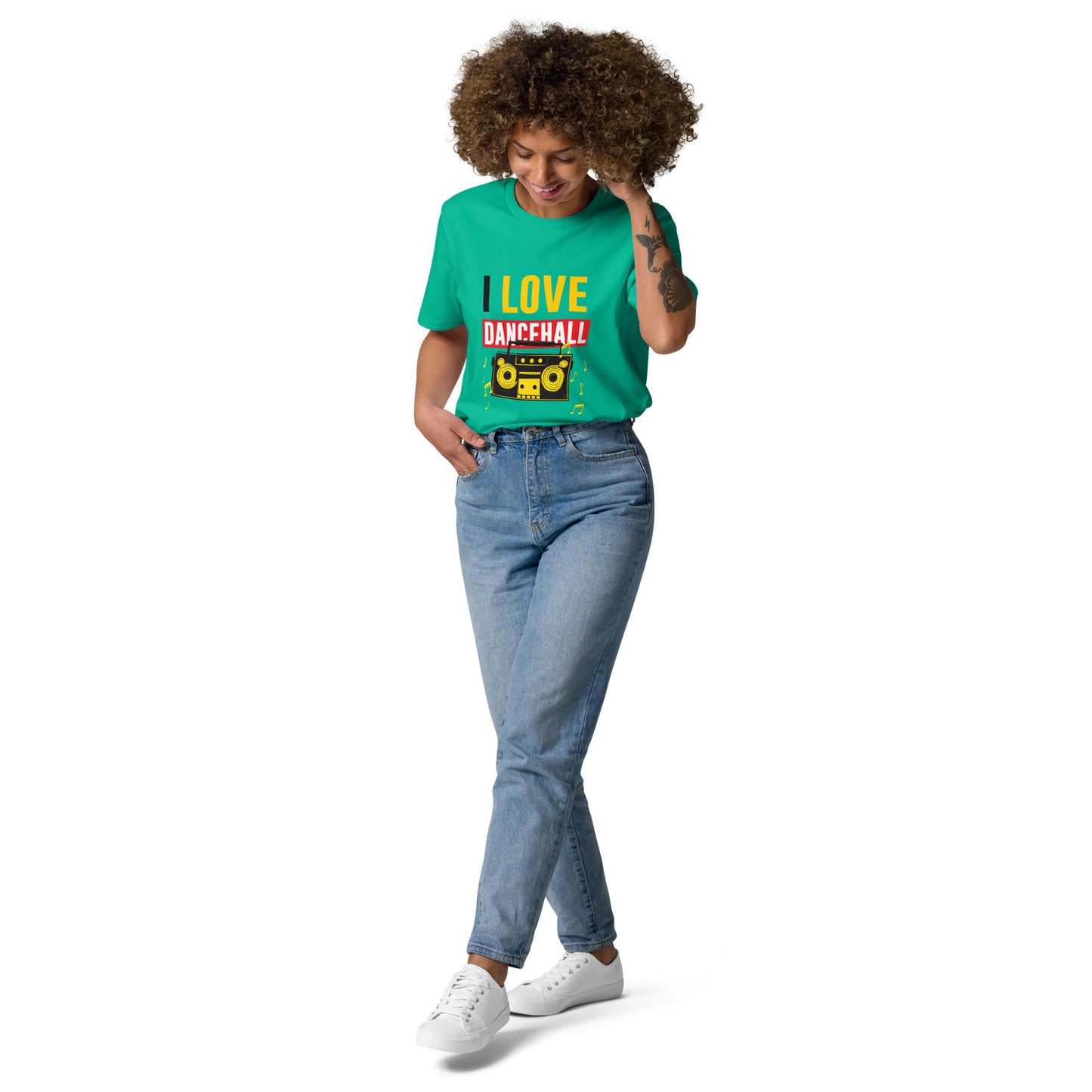 Unisex organic cotton "I love Dancehall" t-shirt - Black Edition