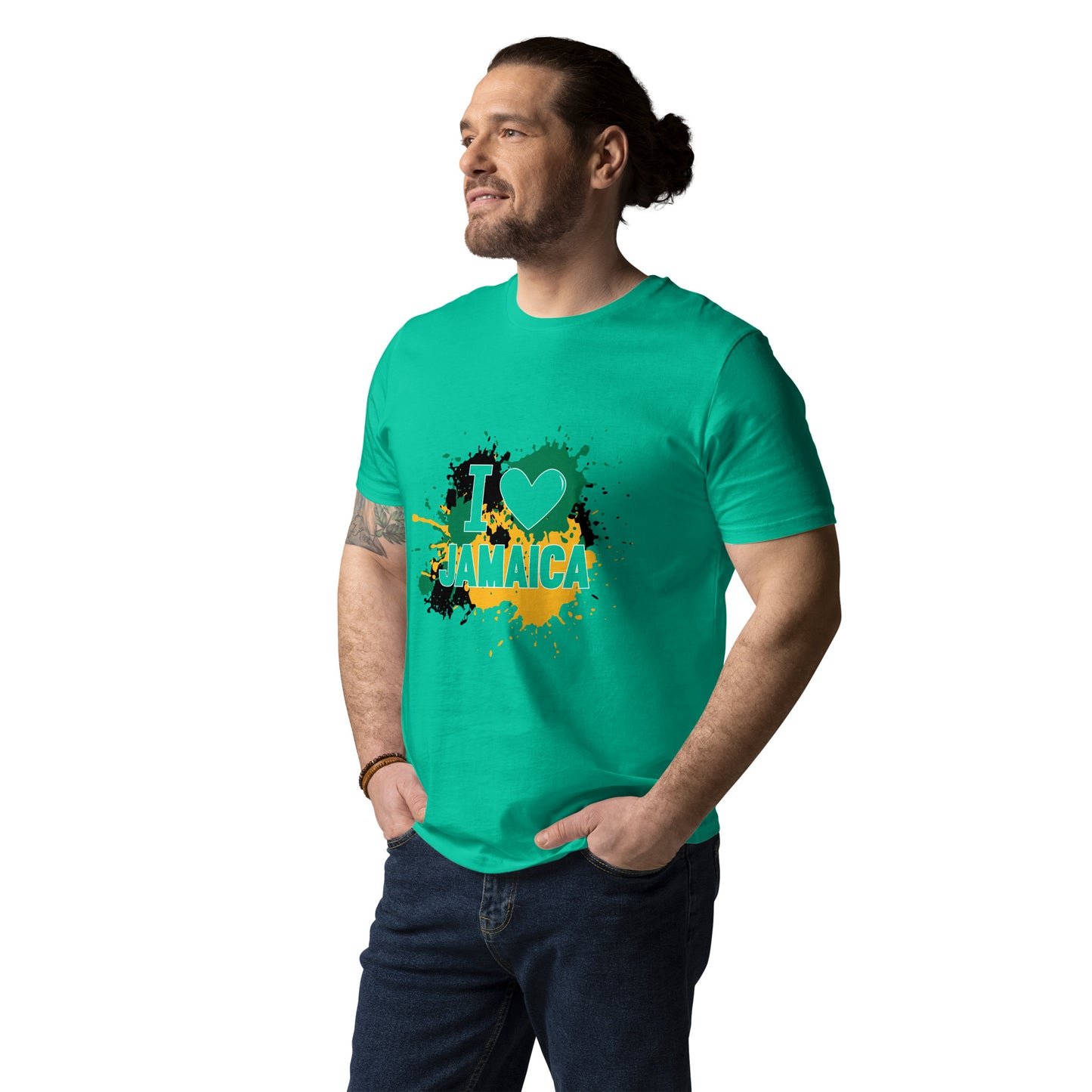 Unisex organic cotton "I <3 Jamaica" t-shirt