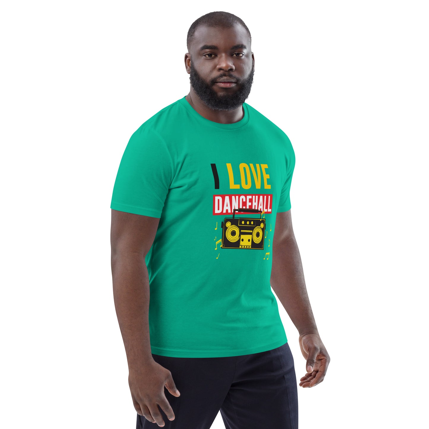 Unisex organic cotton "I love Dancehall" t-shirt - Black Edition
