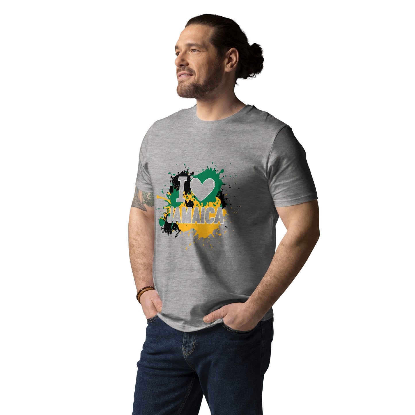 Unisex organic cotton "I <3 Jamaica" t-shirt