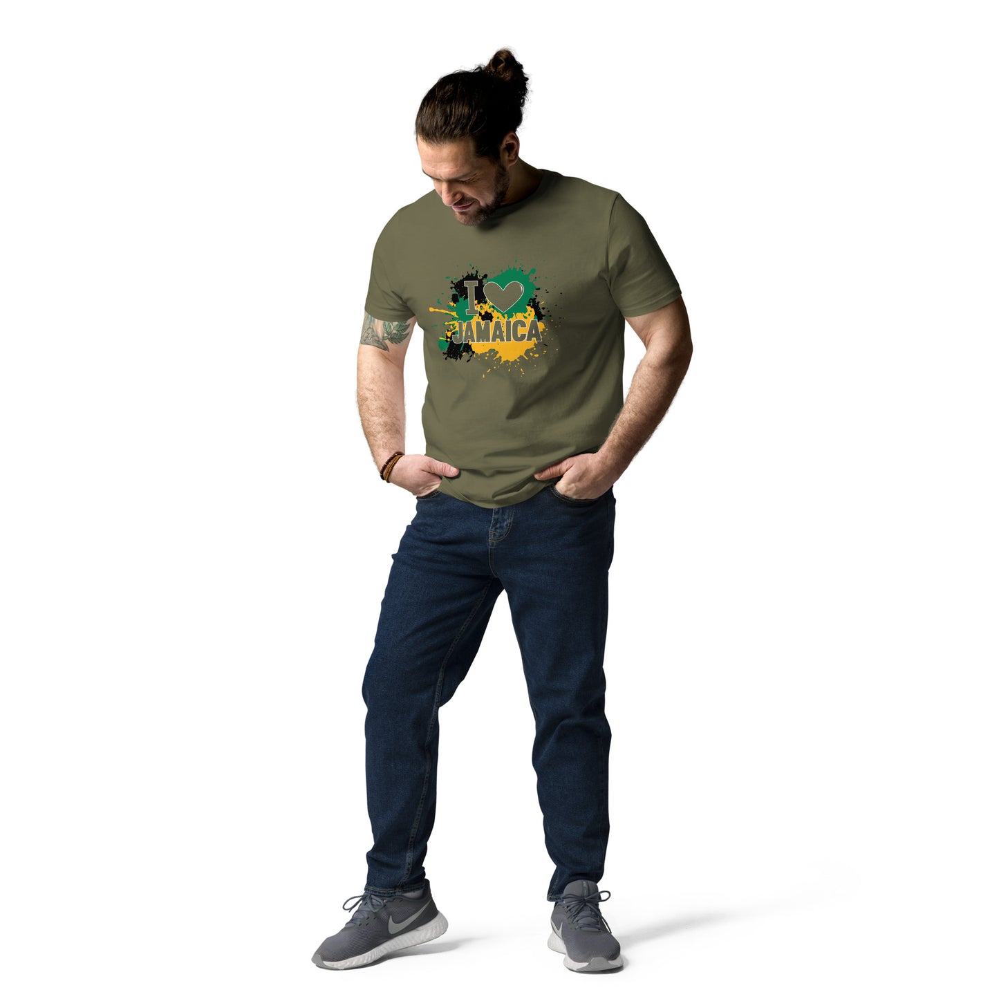 Unisex organic cotton "I <3 Jamaica" t-shirt