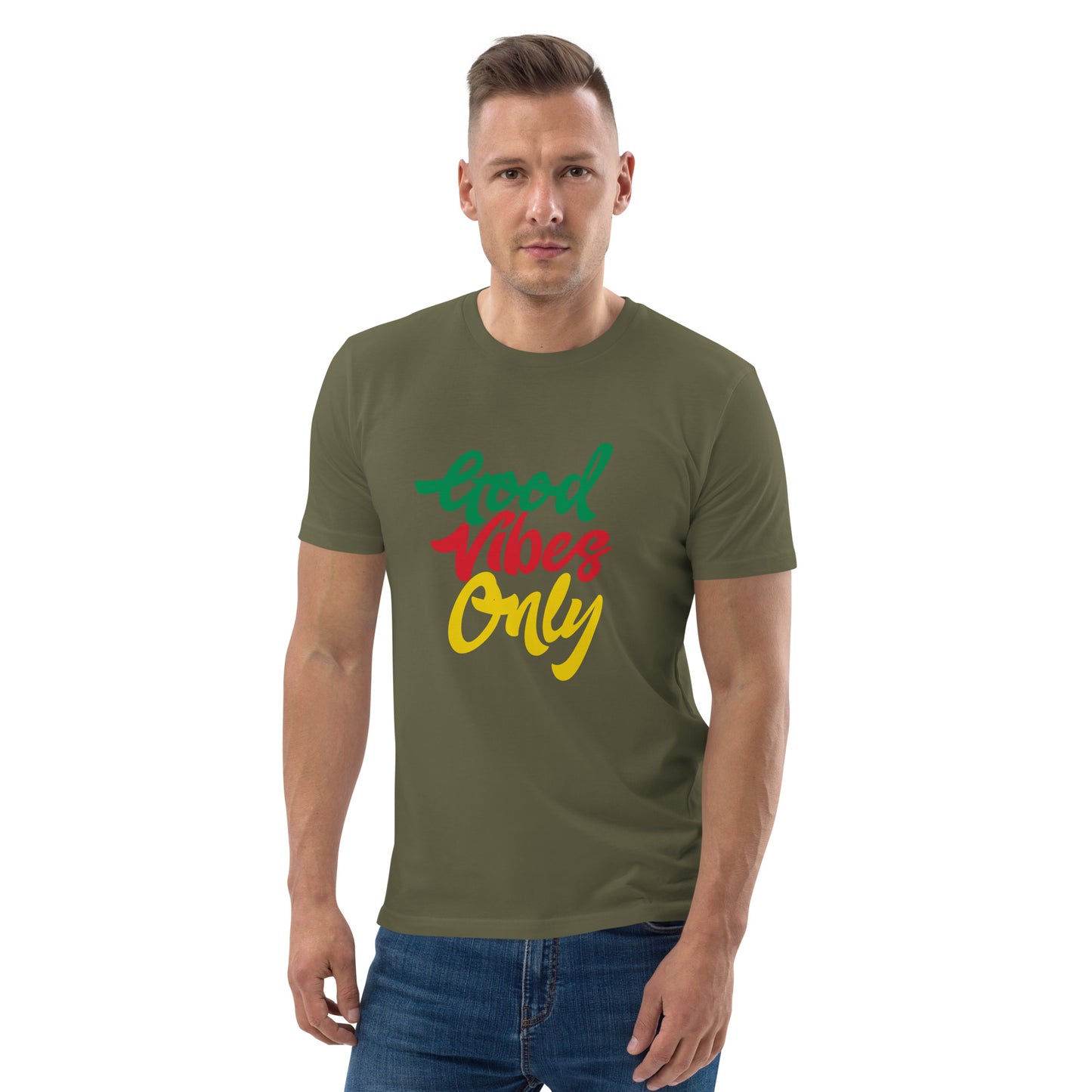Unisex organic cotton "Good Vibes Only" t-shirt