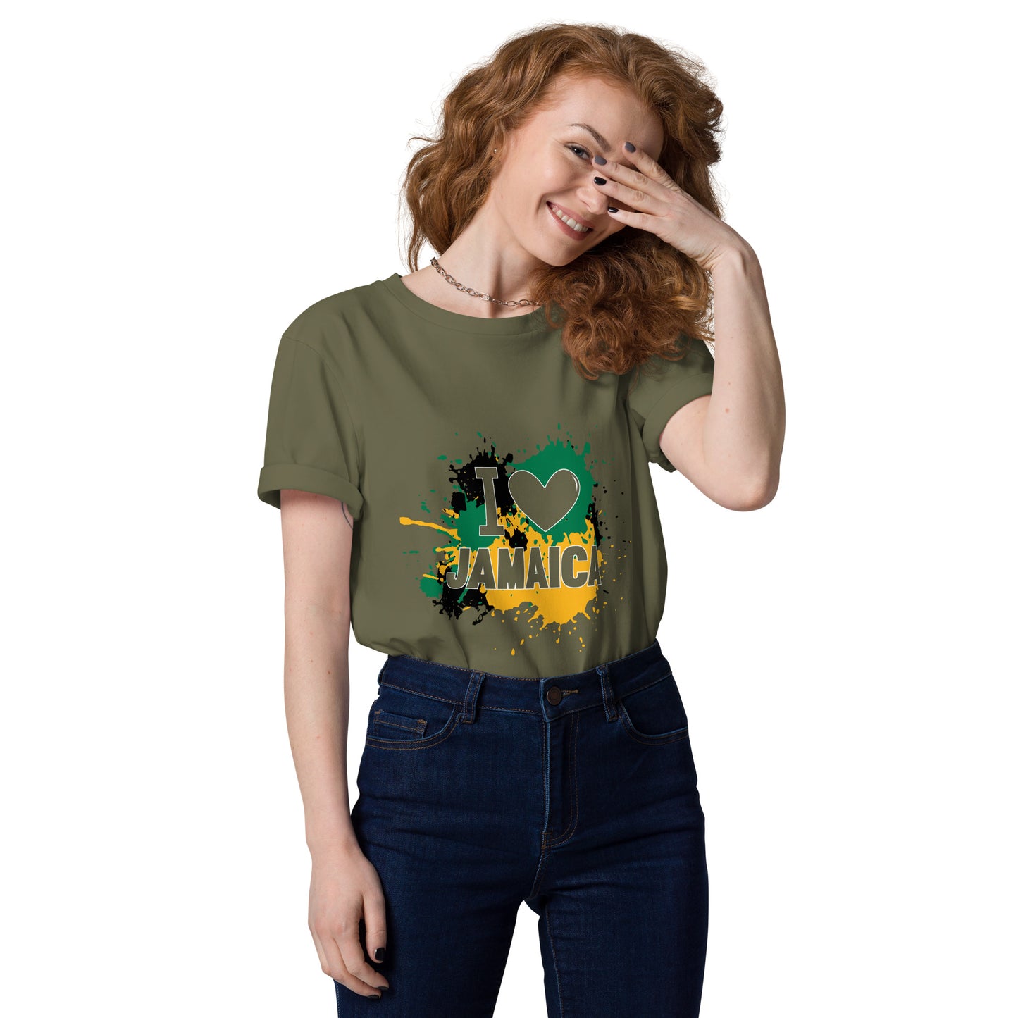 Unisex organic cotton "I <3 Jamaica" t-shirt