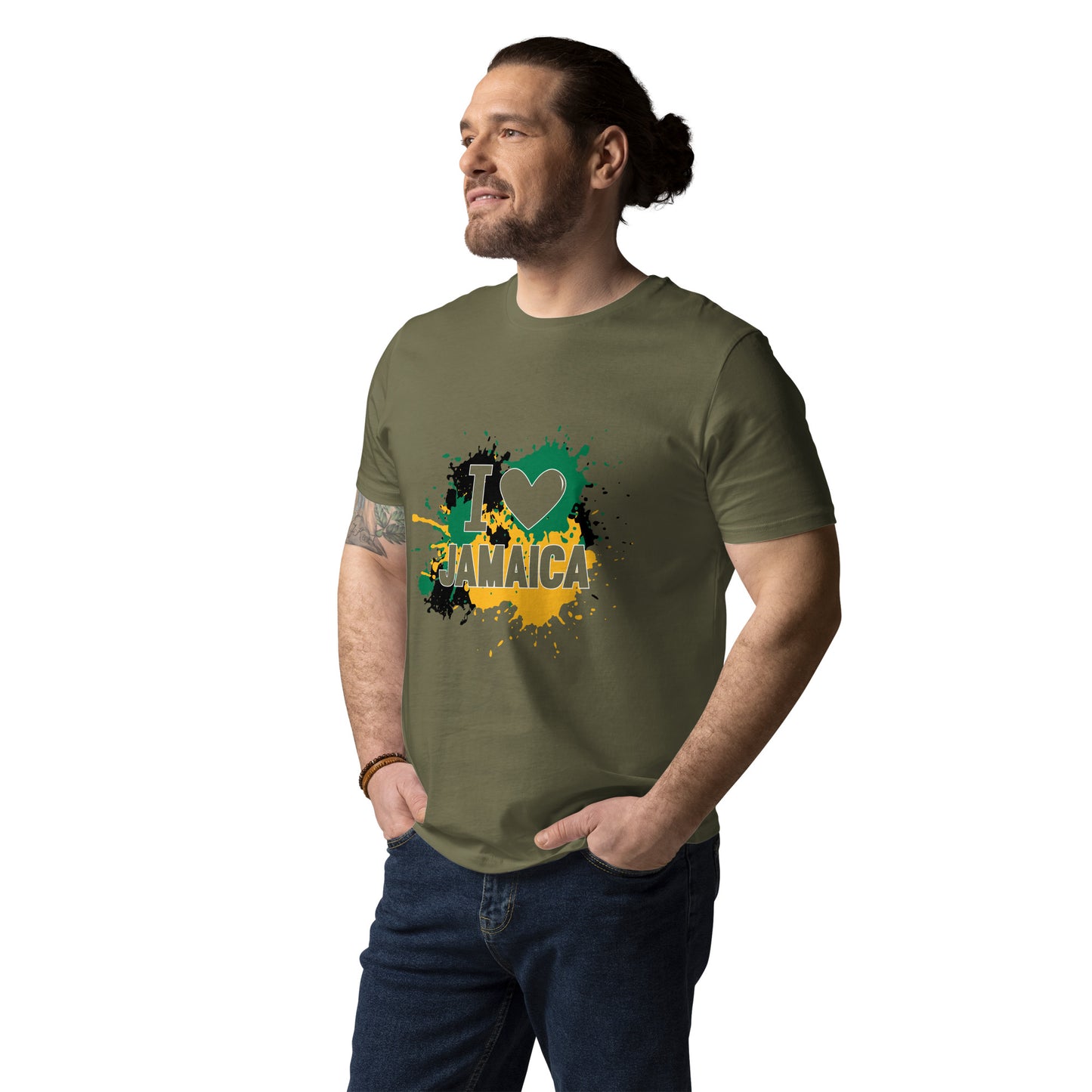 Unisex organic cotton "I <3 Jamaica" t-shirt