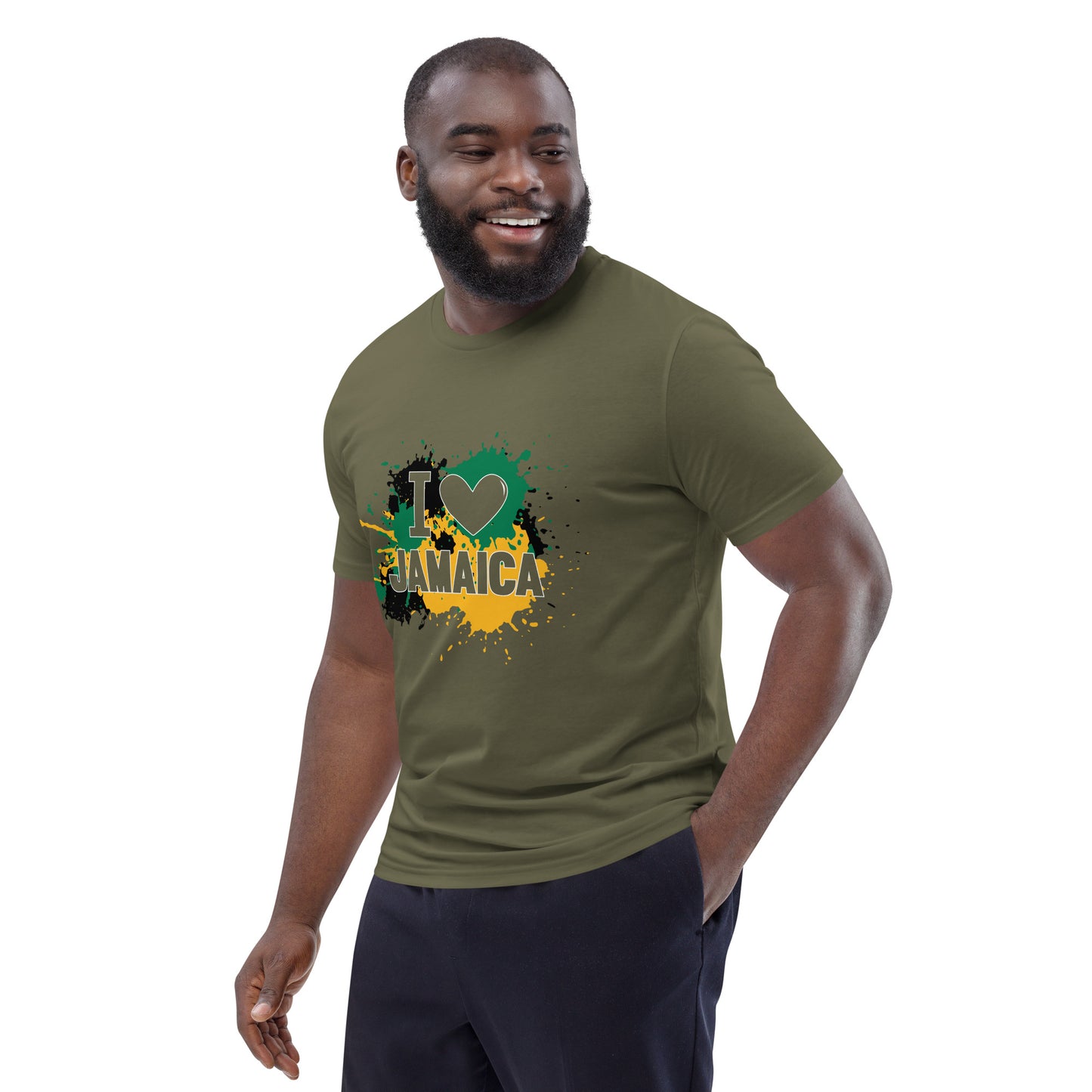 Unisex organic cotton "I <3 Jamaica" t-shirt