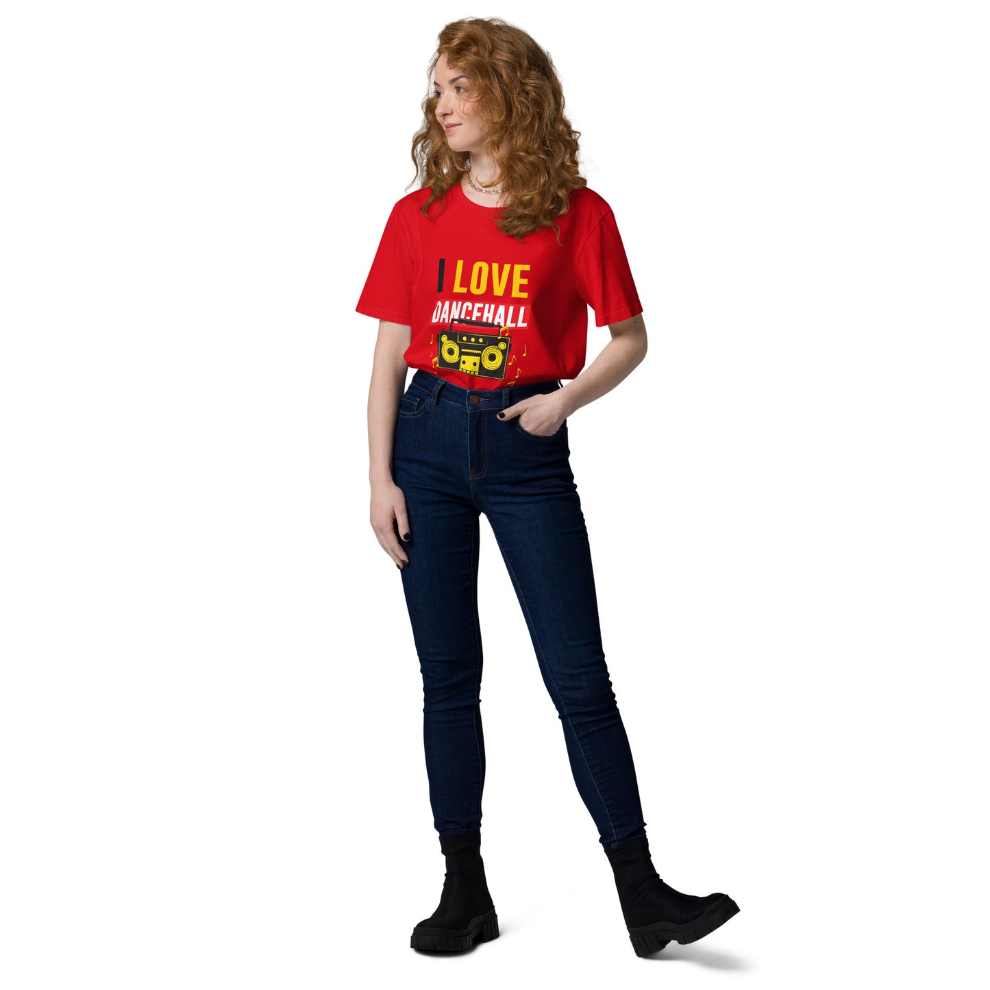 Unisex organic cotton "I love Dancehall" t-shirt - Black Edition