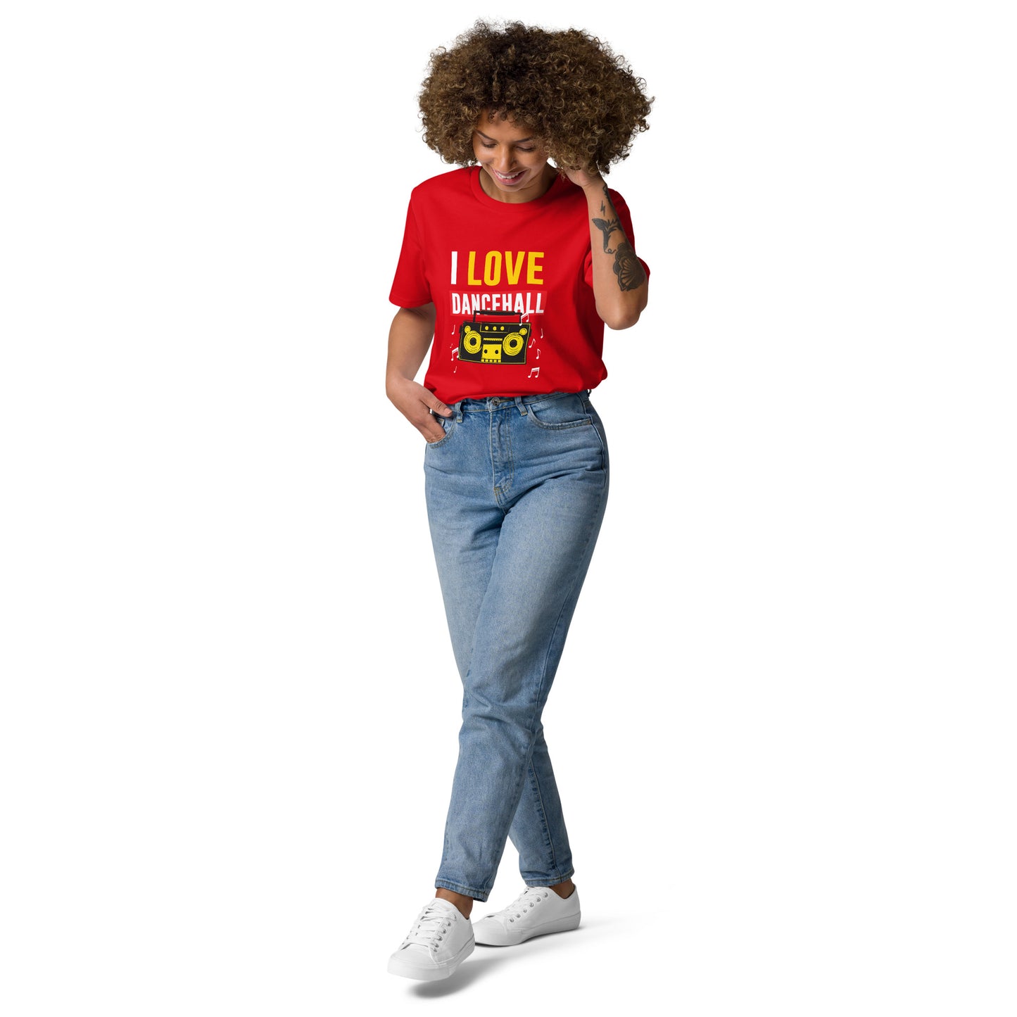 Unisex organic cotton "I love Dancehall" t-shirt - White Edition