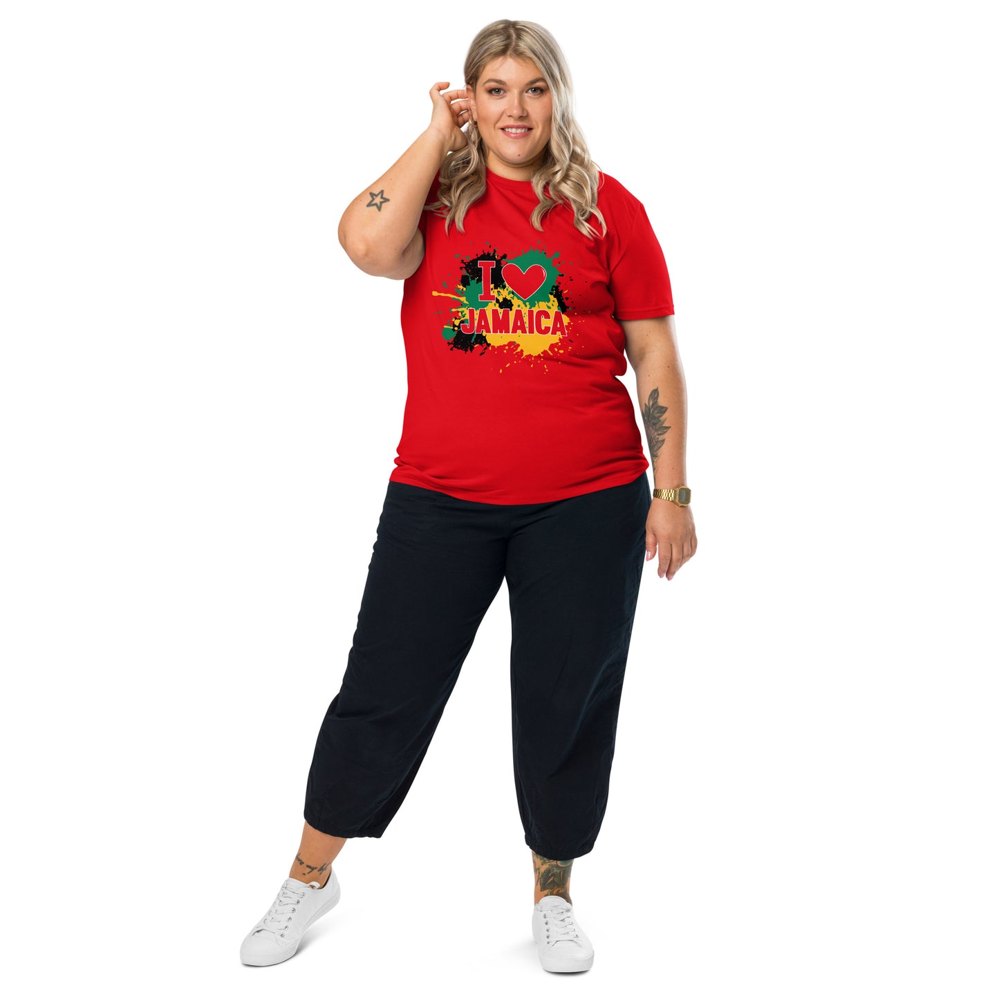Unisex organic cotton "I <3 Jamaica" t-shirt