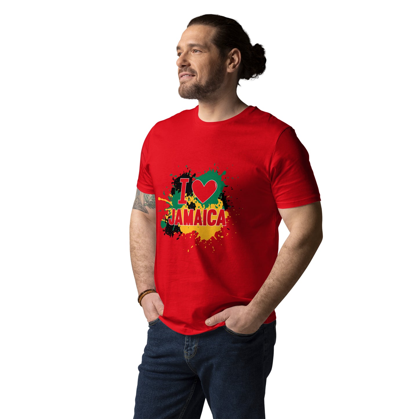 Unisex organic cotton "I <3 Jamaica" t-shirt