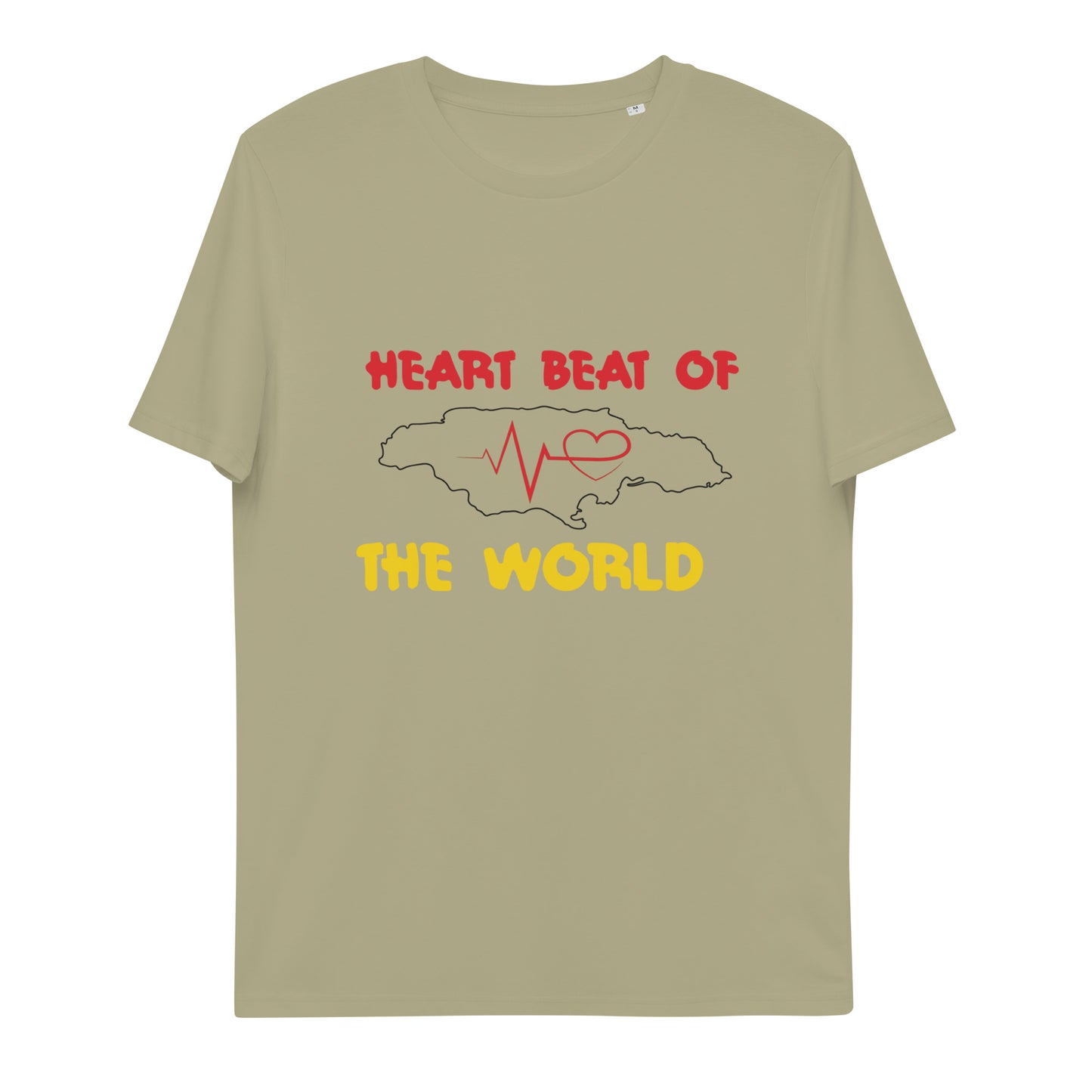 Uniseks T-shirt van biologisch katoen met 'Heartbeat'-motief