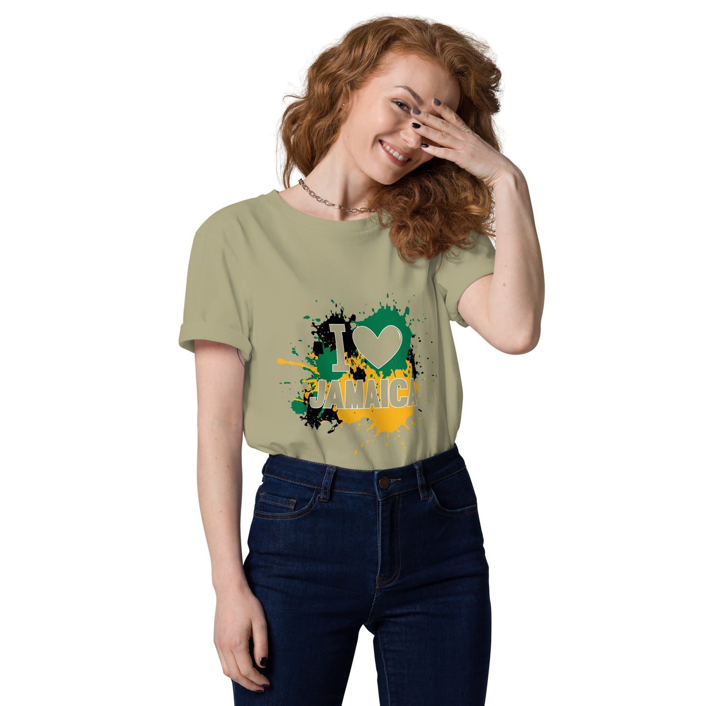Unisex organic cotton "I <3 Jamaica" t-shirt