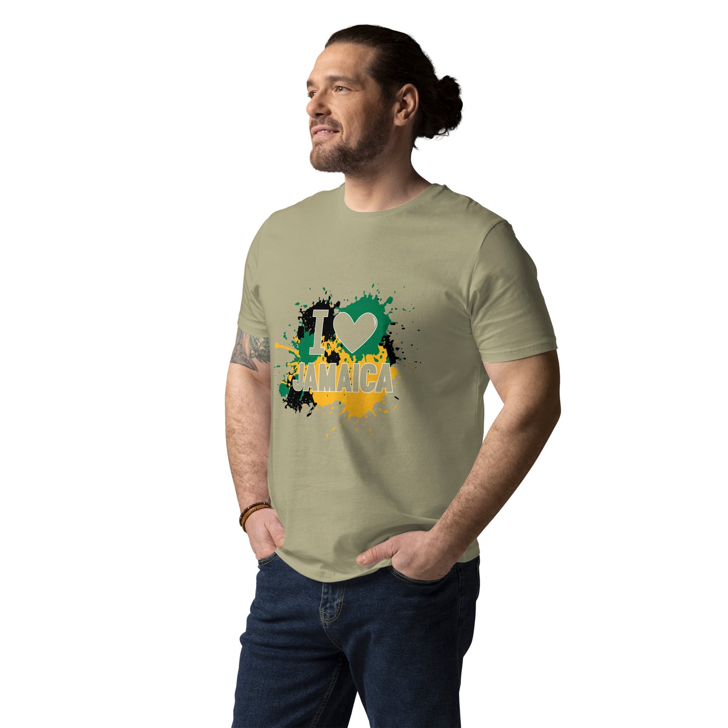 Unisex organic cotton "I <3 Jamaica" t-shirt