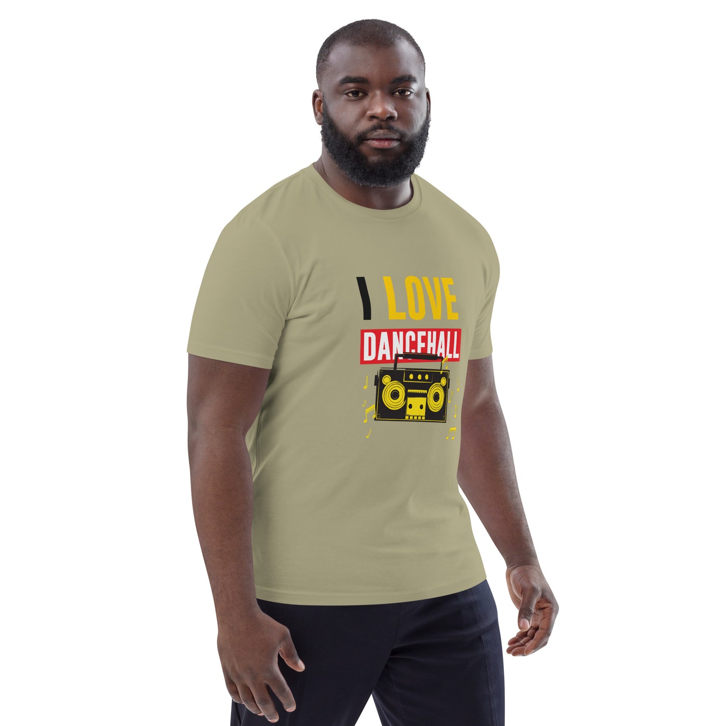 Unisex organic cotton "I love Dancehall" t-shirt - Black Edition