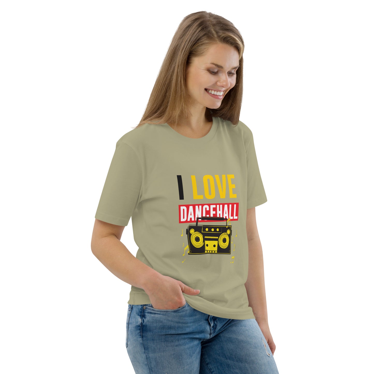 Unisex organic cotton "I love Dancehall" t-shirt - Black Edition