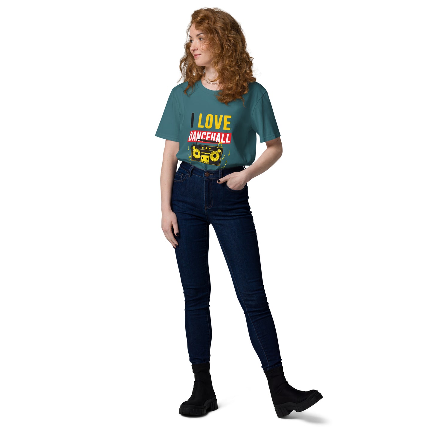 Unisex organic cotton "I love Dancehall" t-shirt - Black Edition