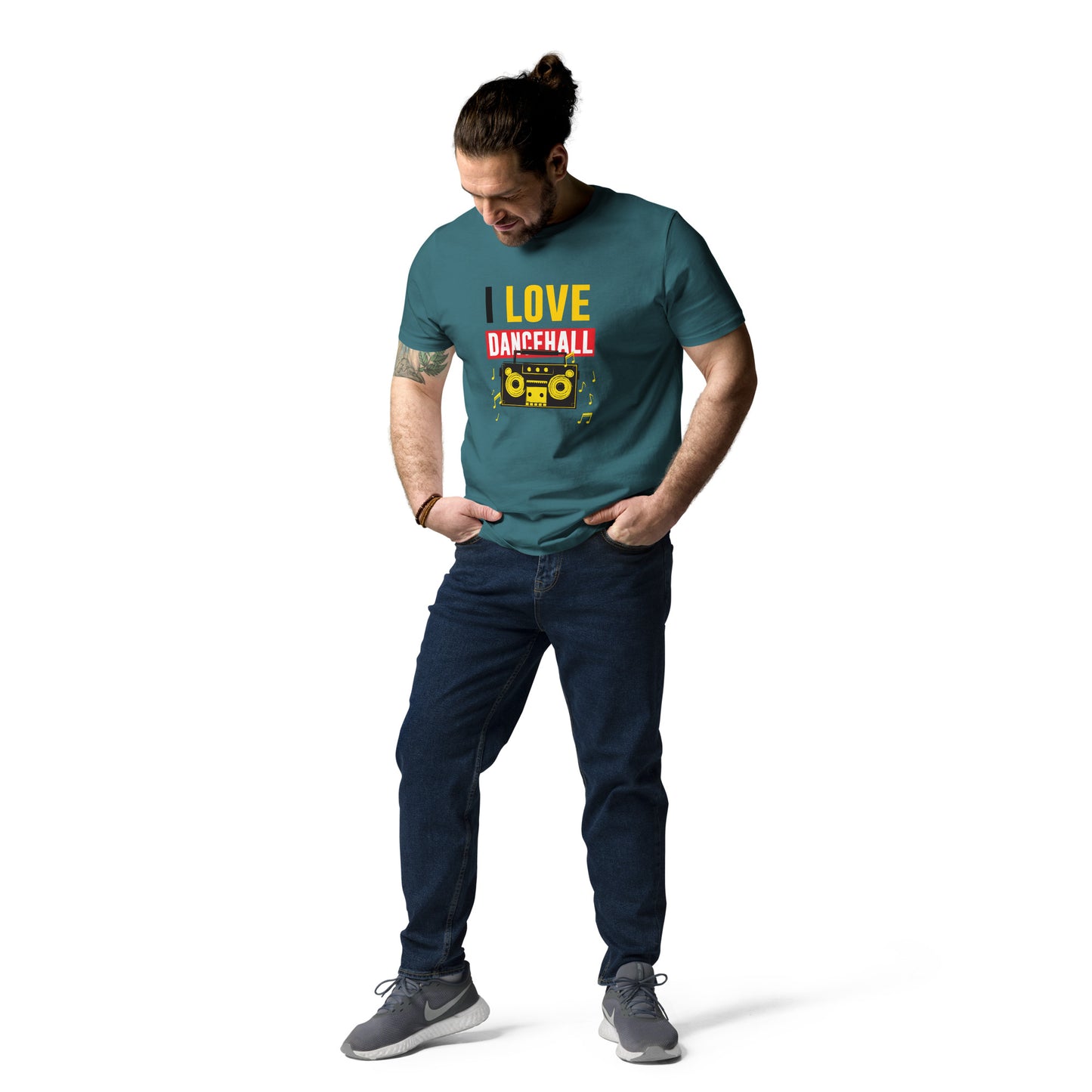Unisex organic cotton "I love Dancehall" t-shirt - Black Edition