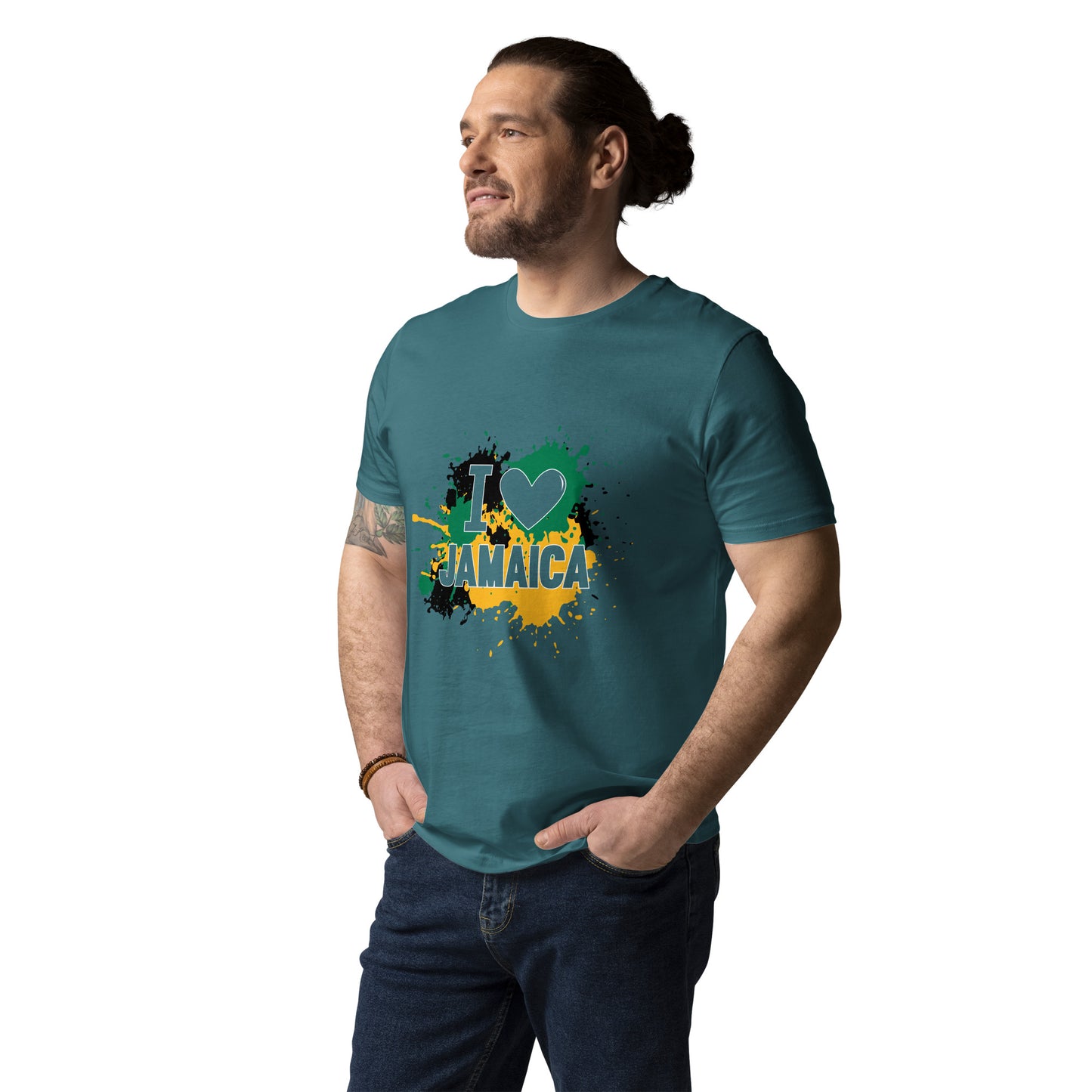 Unisex organic cotton "I <3 Jamaica" t-shirt